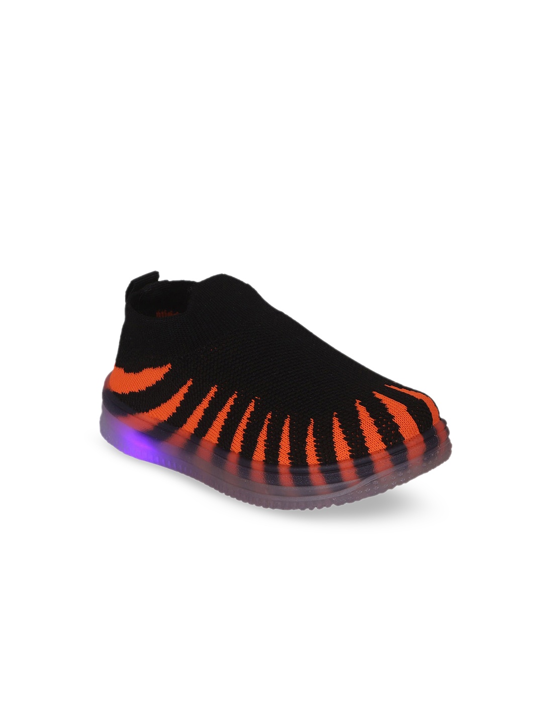 

Hopscotch Boys Orange Printed Slip-On Sneakers