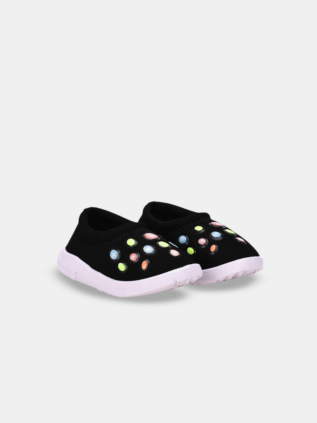 

Hopscotch Unisex Kids White Printed Slip-On Sneakers
