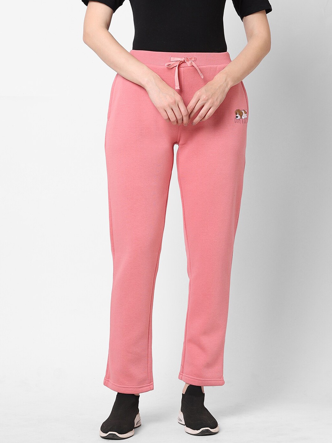 Sweet Dreams Women Mauve Fleece Track Pant, Pink