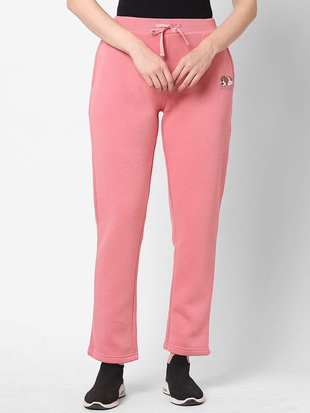 Sweet Dreams Women Pink Fleece Track Pants