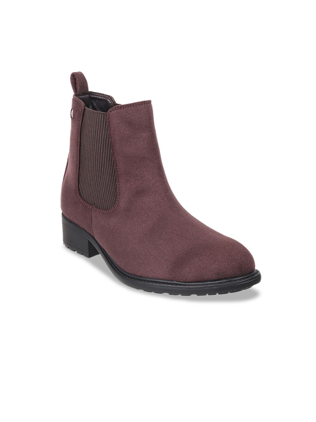 

Mochi Women Brown Solid Block-Heeled Chelsea Boots