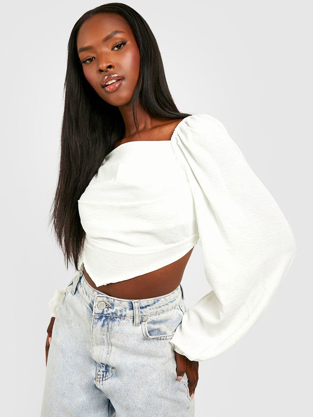 

Boohoo White Crop Top