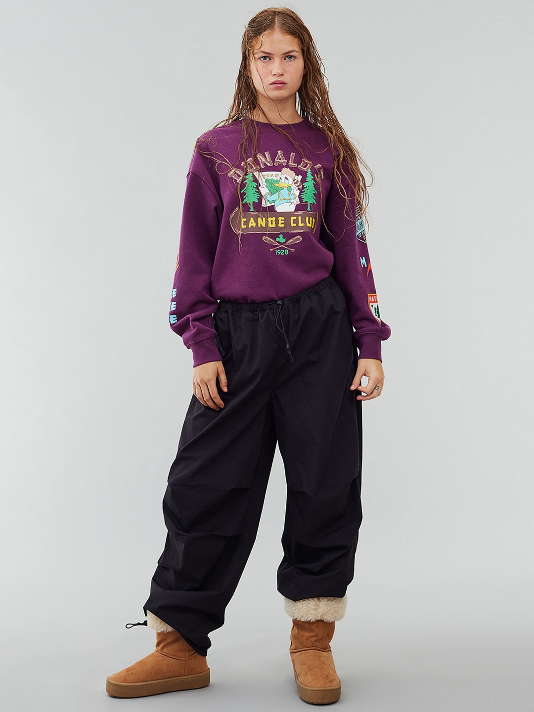 

H&M Women Black Parachute Trousers