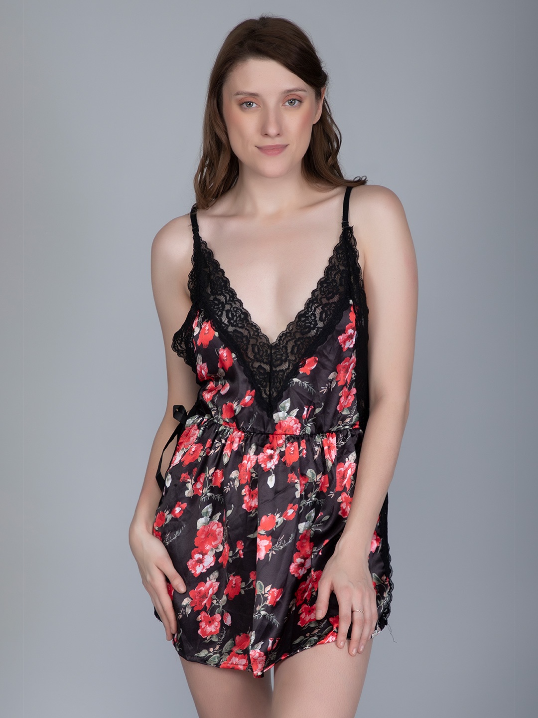 

PHWOAR Black Satin Baby Doll