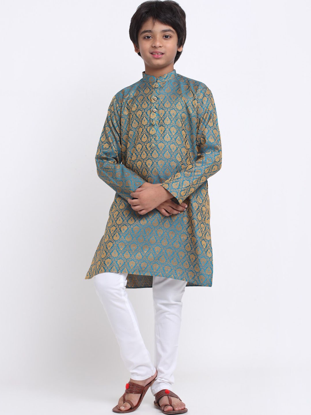 

KRAFT INDIA Boys Blue Ethnic Motifs Kurta with Pyjamas