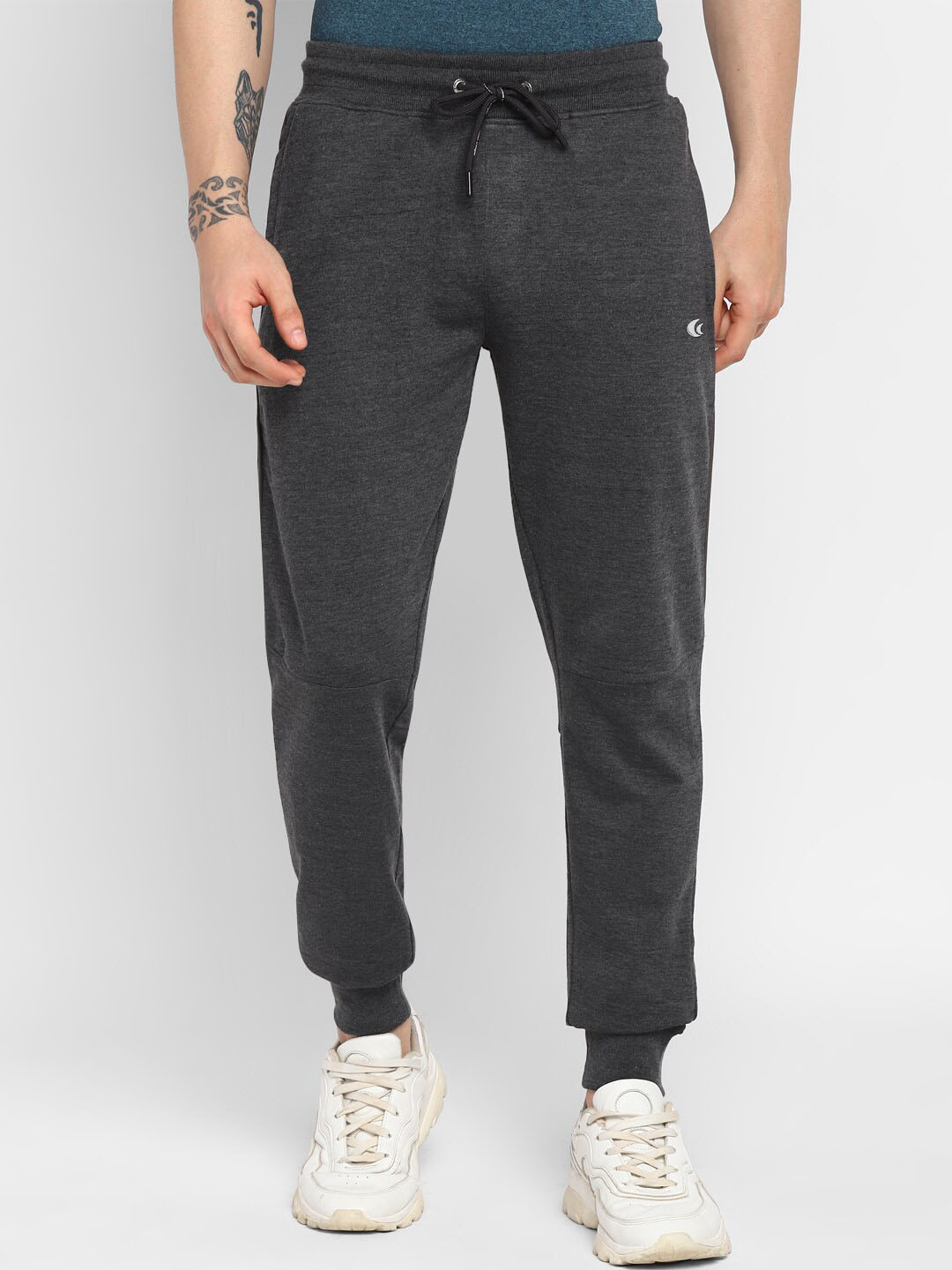 

Allen Cooper Men Grey Relaxed-Fit Antimicrobial Joggers