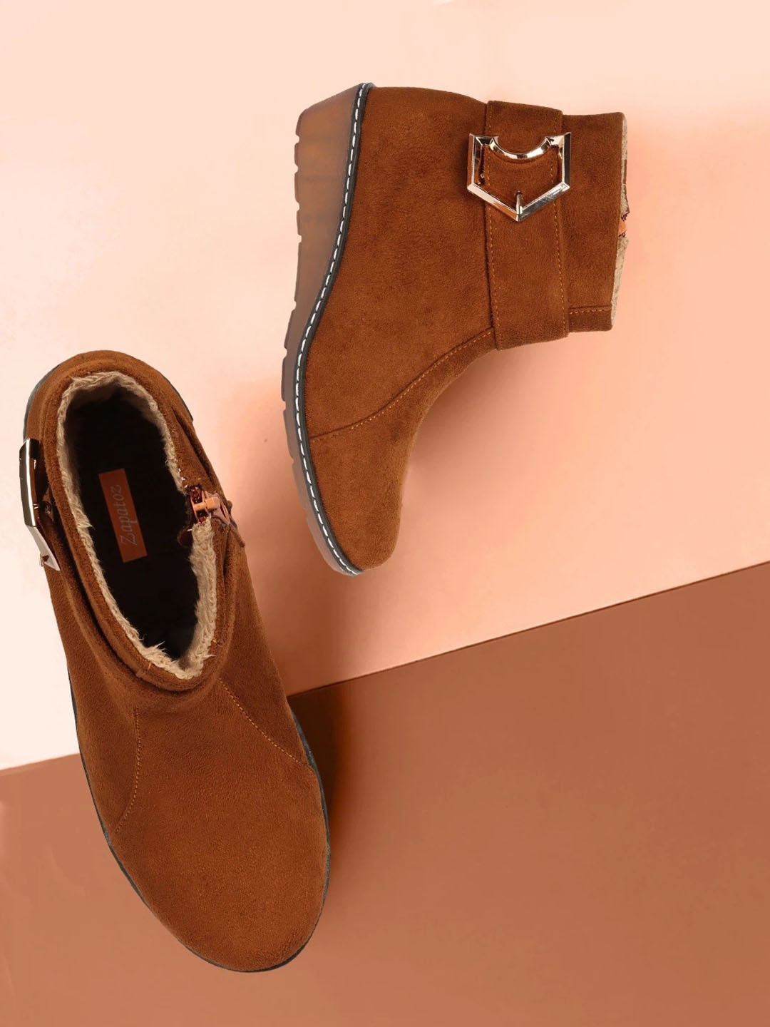 

ZAPATOZ Girls Tan Suede Boots