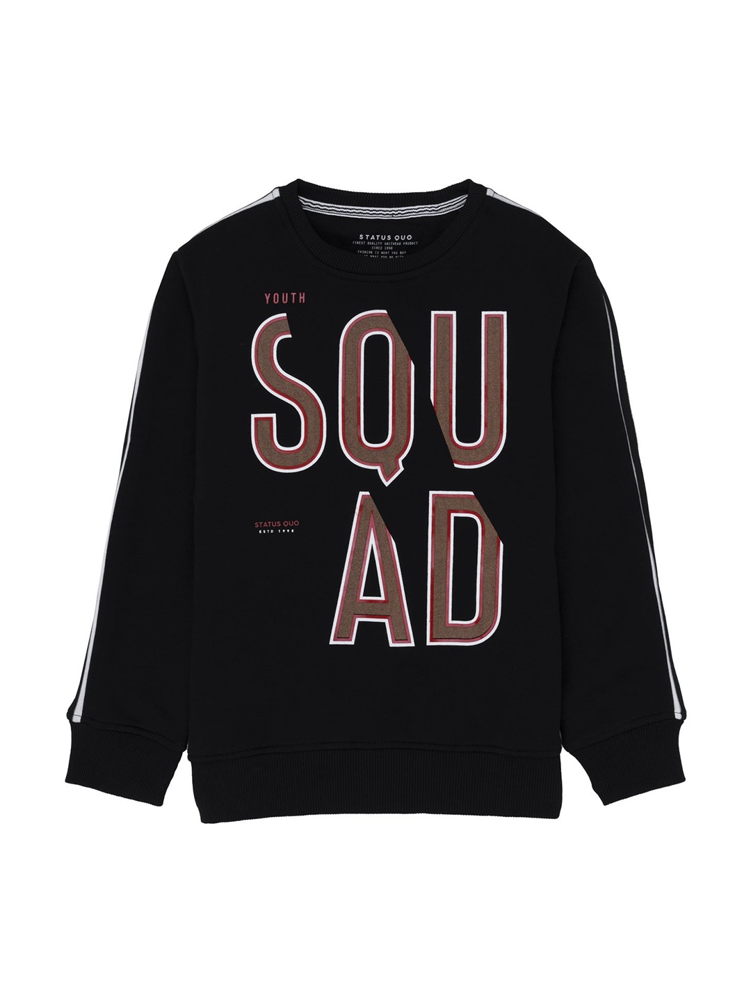 

Status Quo Boys Black Printed Cotton Sweatshirt