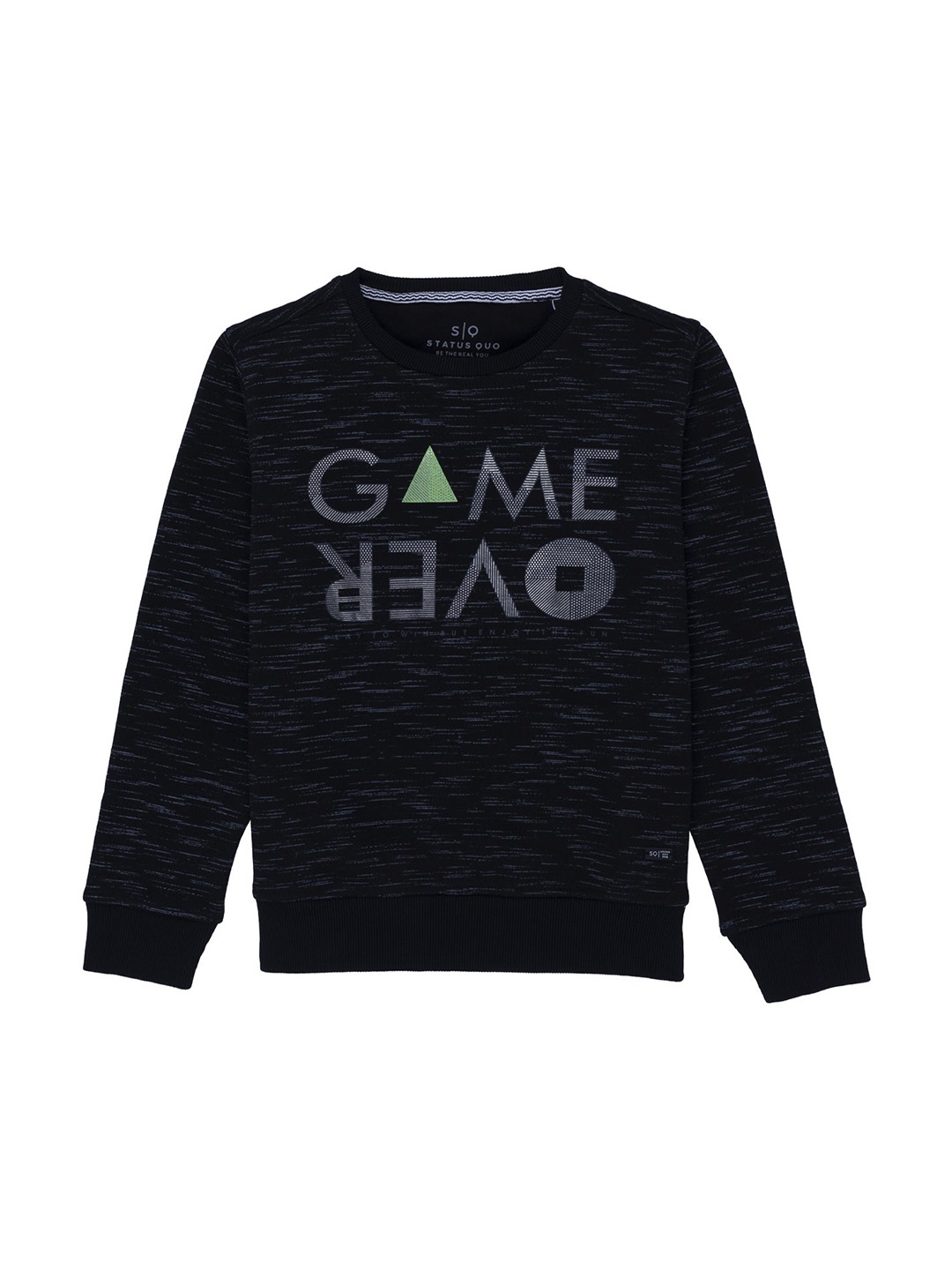 

Status Quo Boys Black Printed Sweatshirt