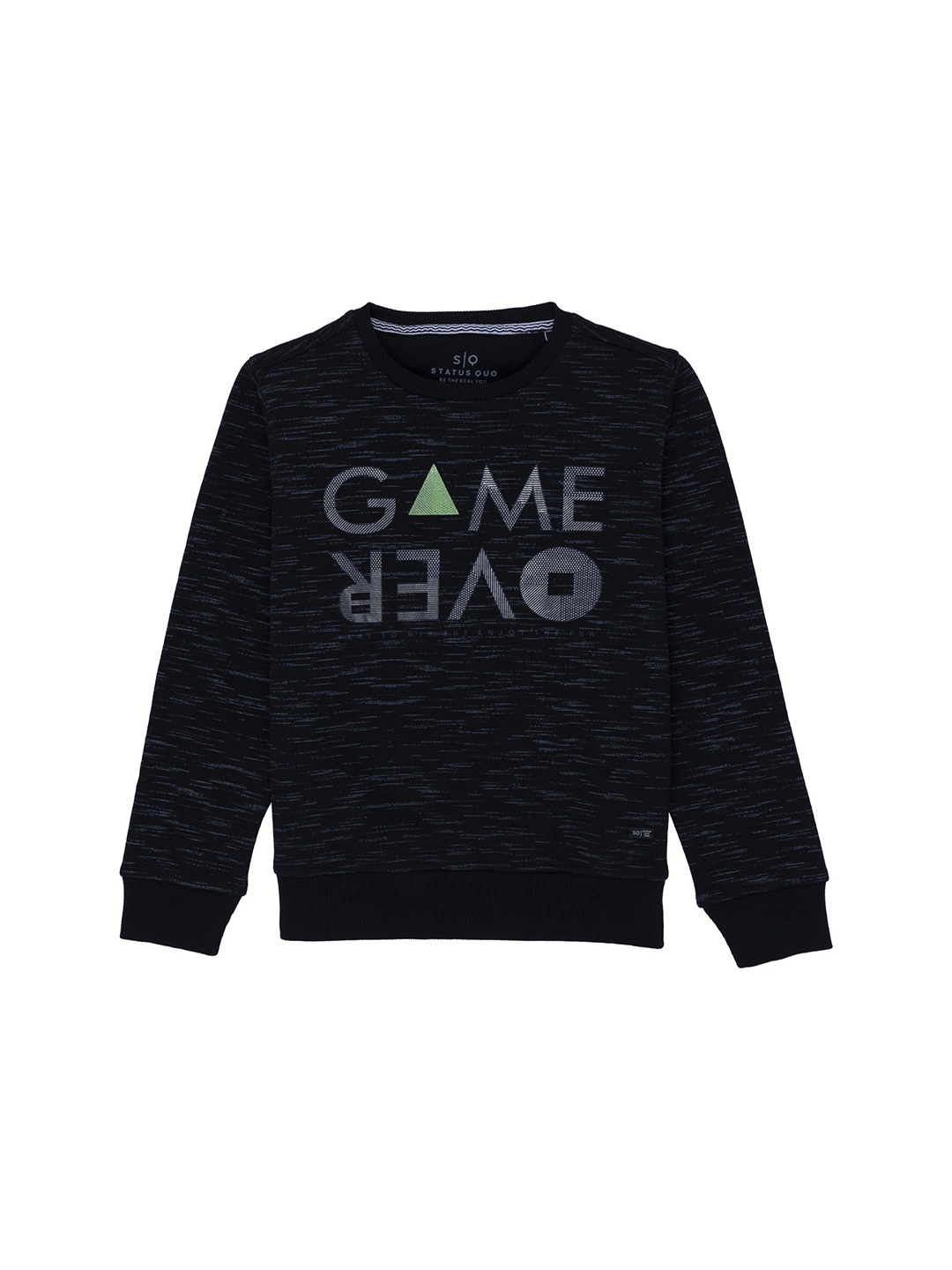 

Status Quo Boys Black Printed Sweatshirt