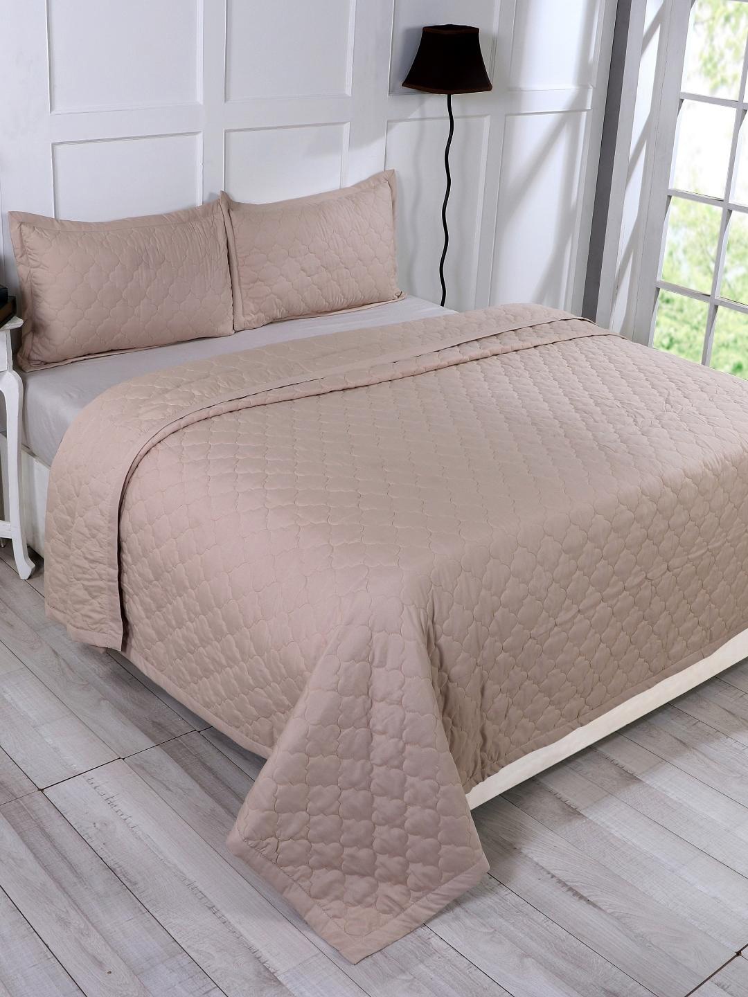 

A Homes Grace Khaki Embroidered & Quilted Bedcover