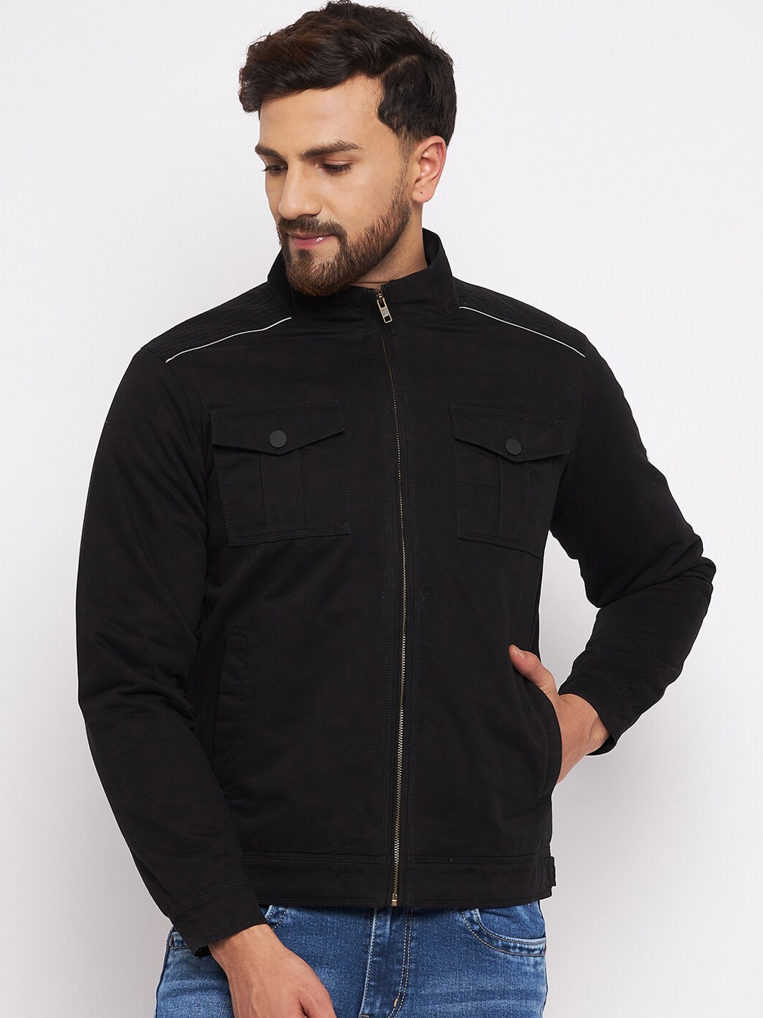 

Duke Men Black Cotton Tailored Jacket