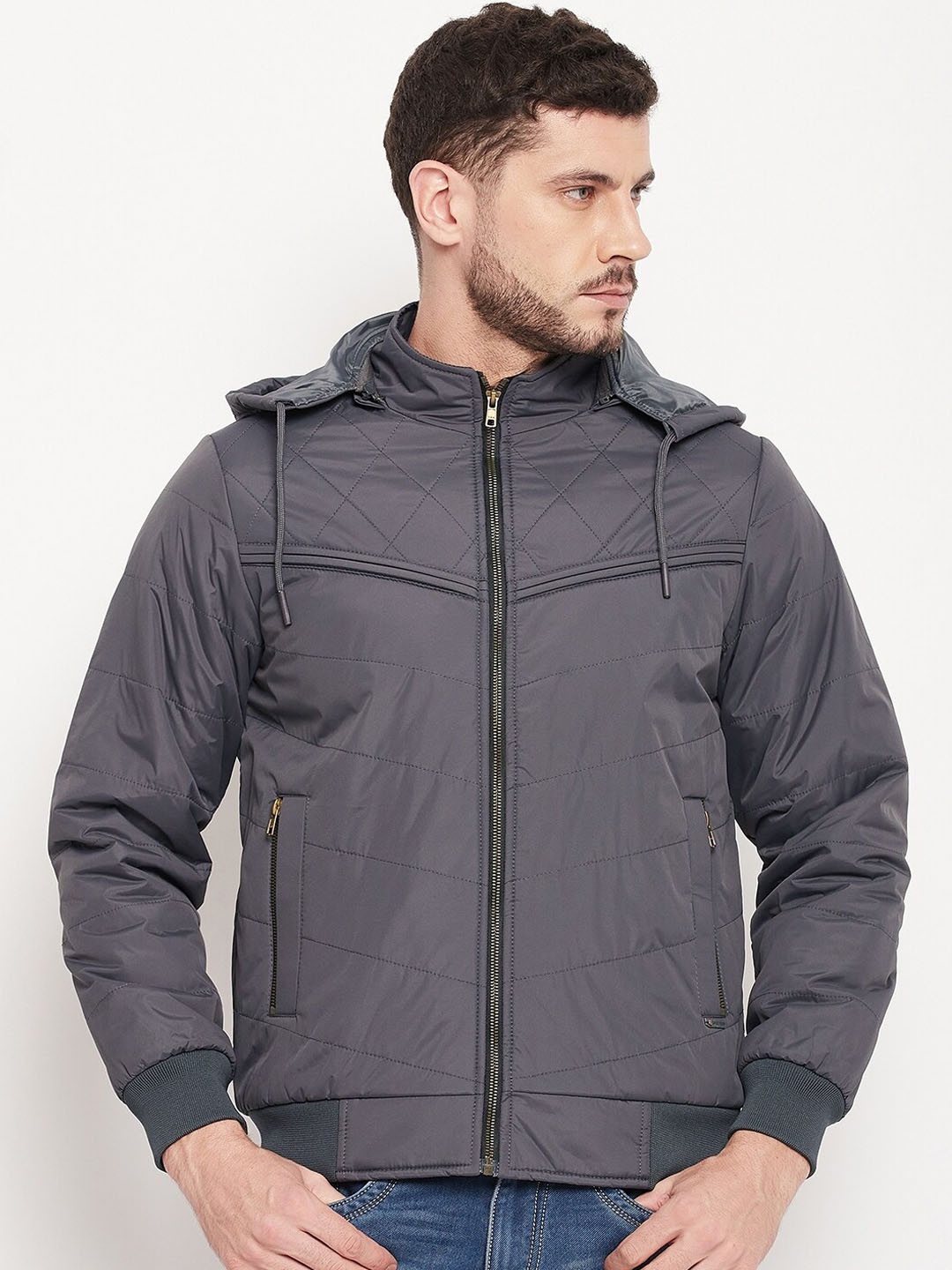 

Duke Men Grey Padded Jacket