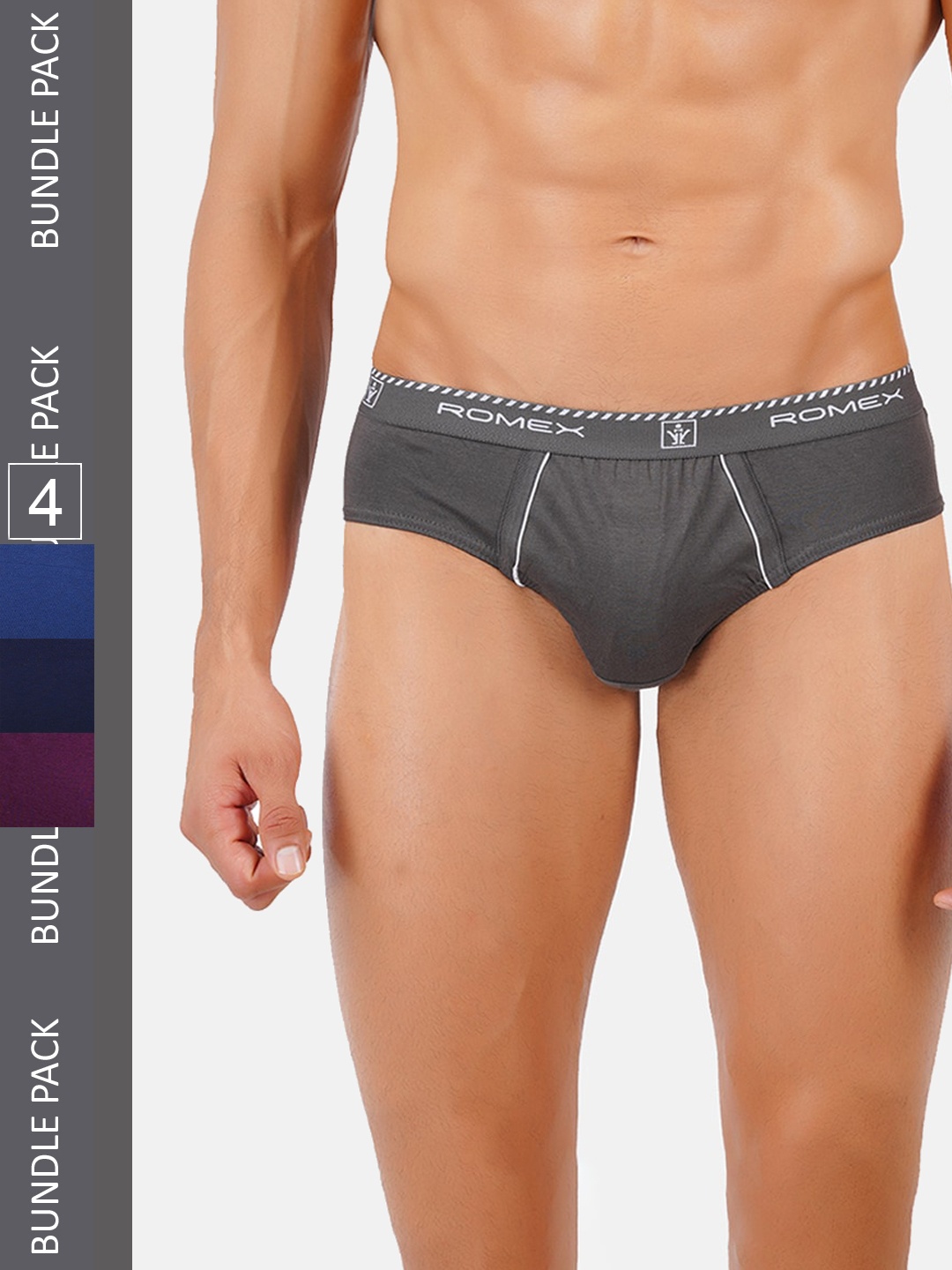 

Ramraj Men Pack Of 4 Pure Cotton Basic Briefs, Assorted