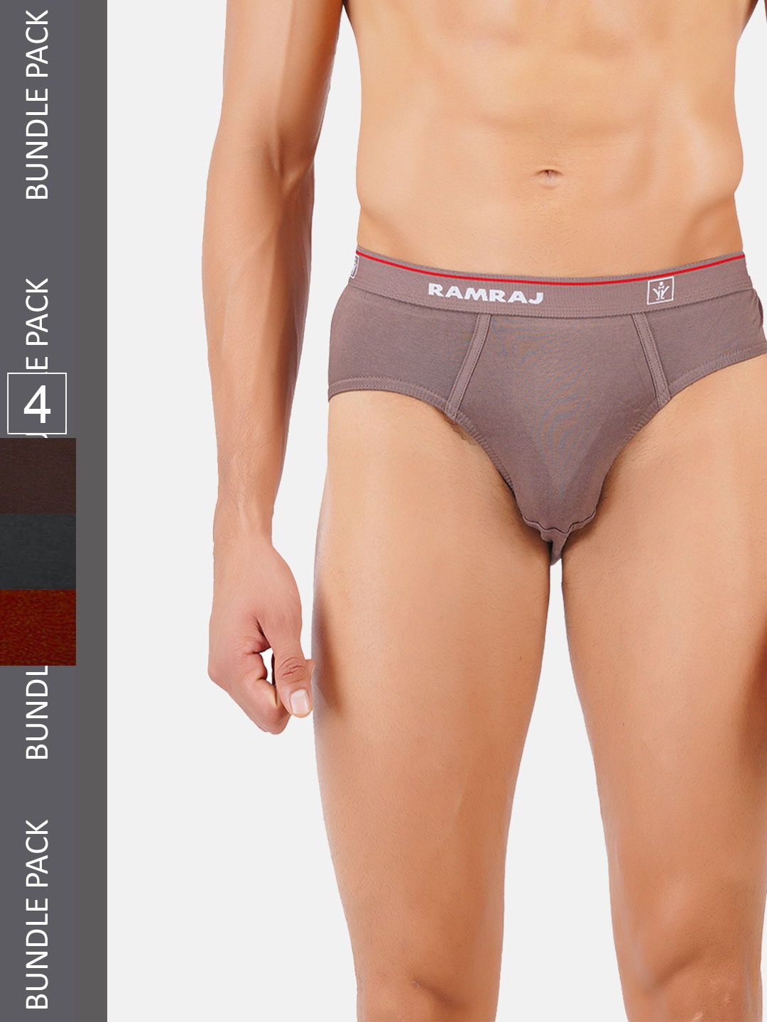 

Ramraj Men Pack Of 4 Pure Combed Cotton Hipster Briefs, Assorted
