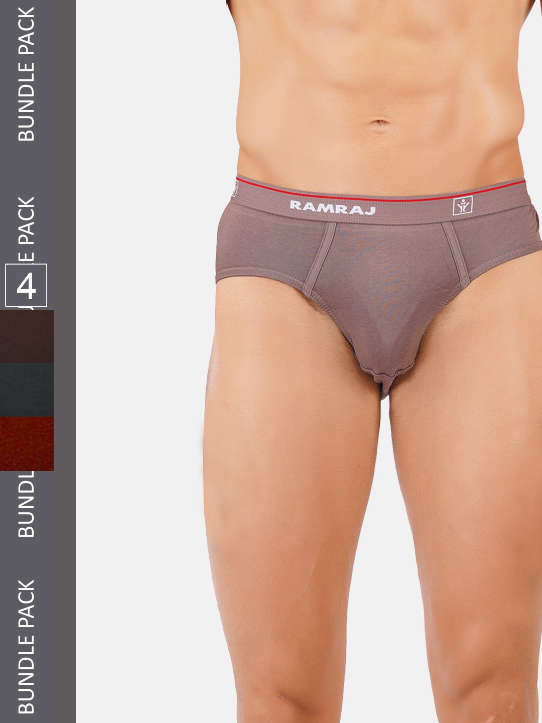 

Ramraj Men Assorted Pack Of 4 Cotton Anti-Microbial Basic Briefs