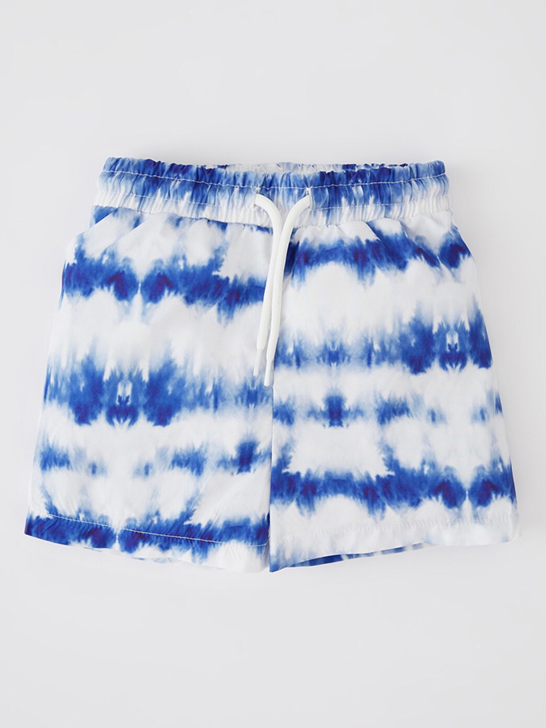 

DeFacto Boys Blue & White Tie & Dye Printed Swim Shorts