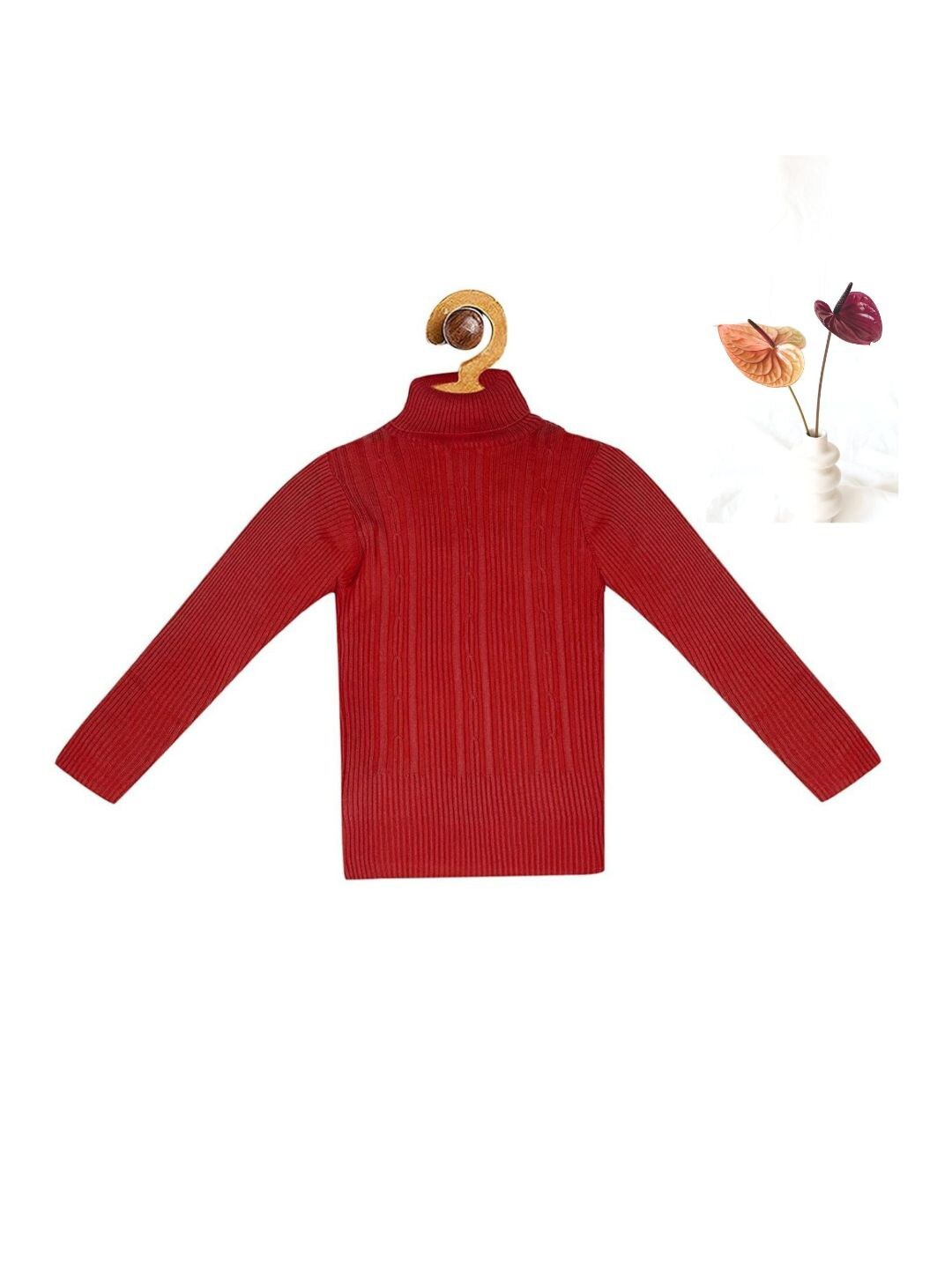 

FABNEST Kids Maroon Cable Knit Acrylic Pullover