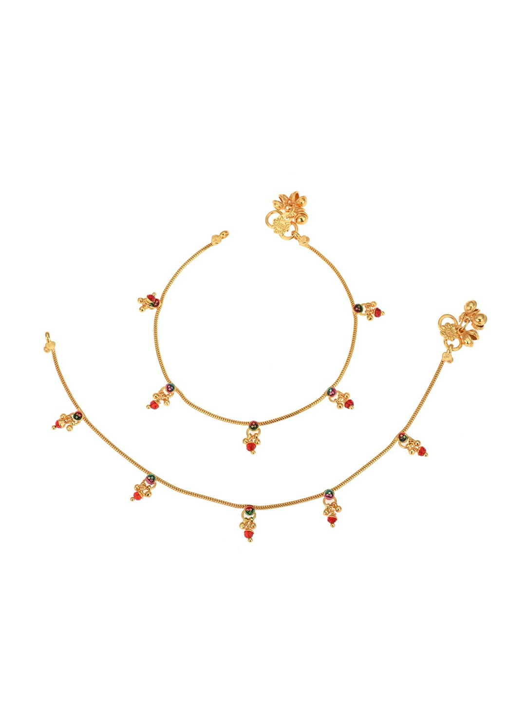 

AanyaCentric Women Gold-Plated Beaded Anklet