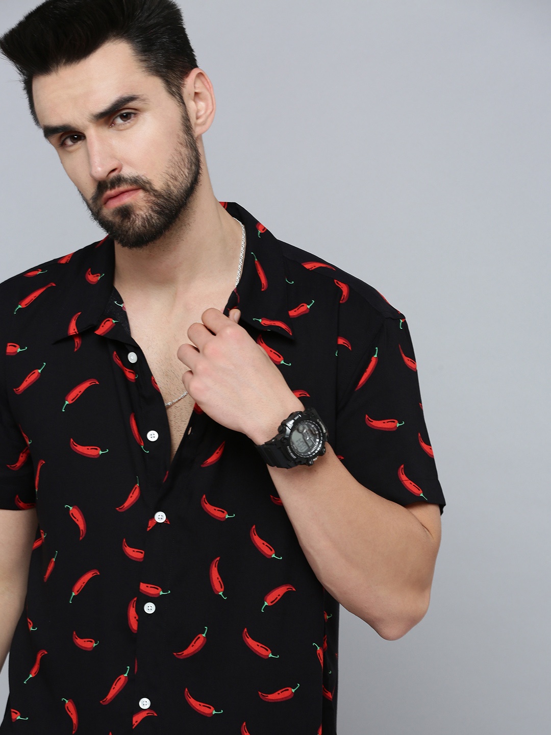 

SHOWOFF Men Black Printed Co-Ords Set