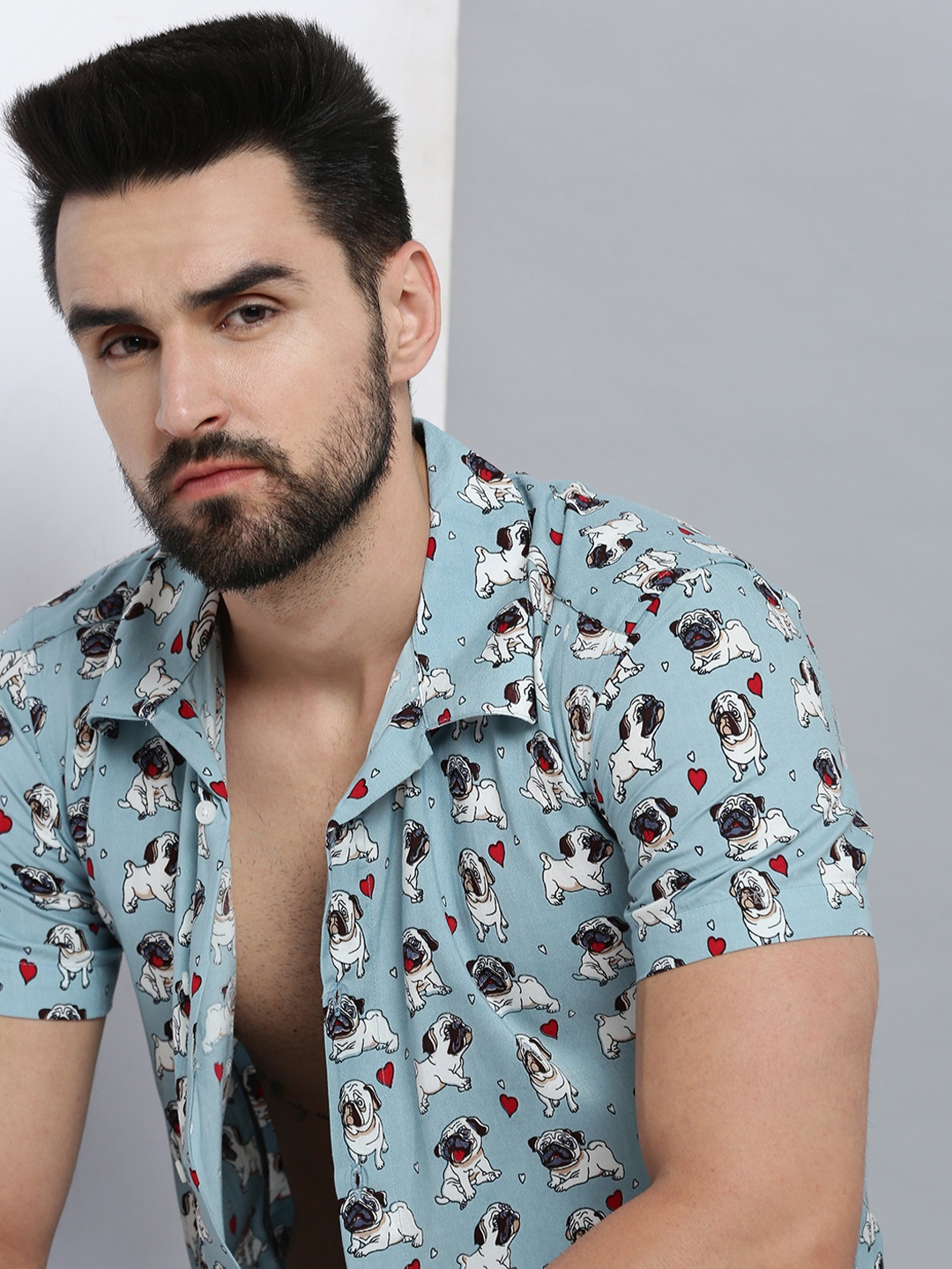 

SHOWOFF Men Blue Printed Co-Ords