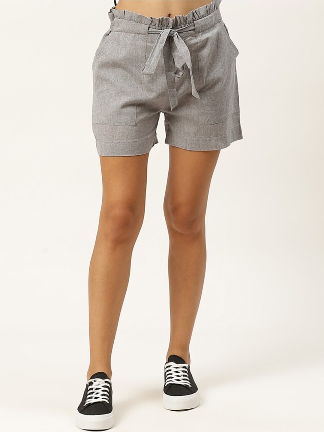 

IQRAAR Women Grey Cotton Shorts