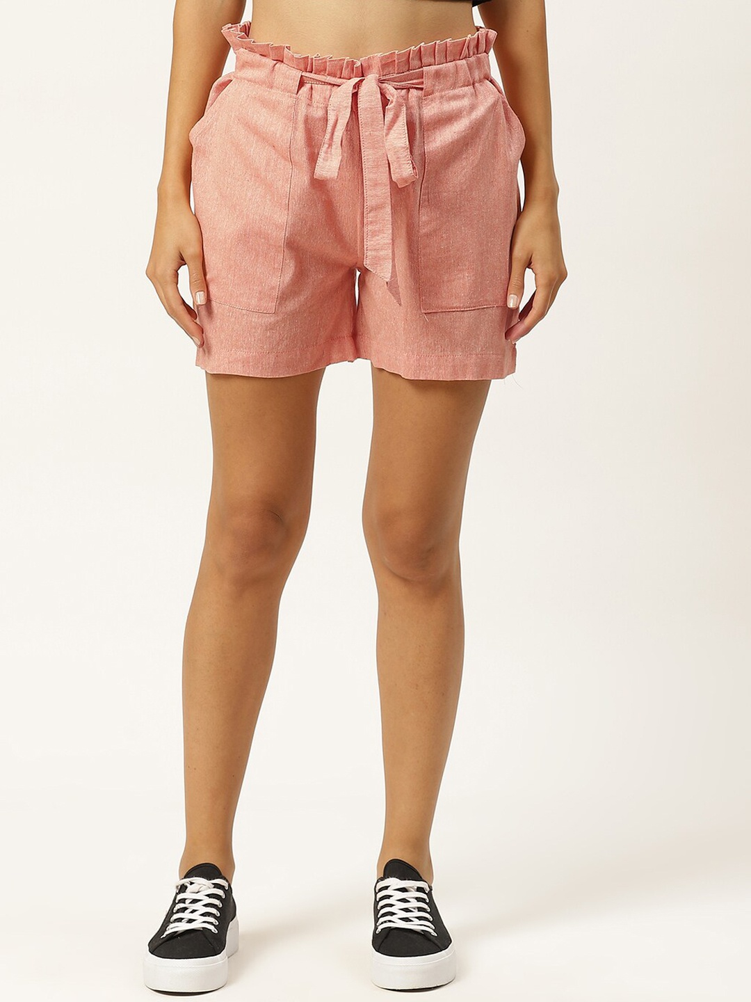 

IQRAAR Women Pink Cotton Shorts