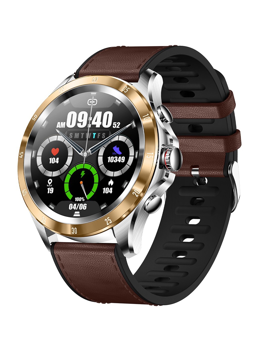 

GIZMORE Black Smart Watch, Brown