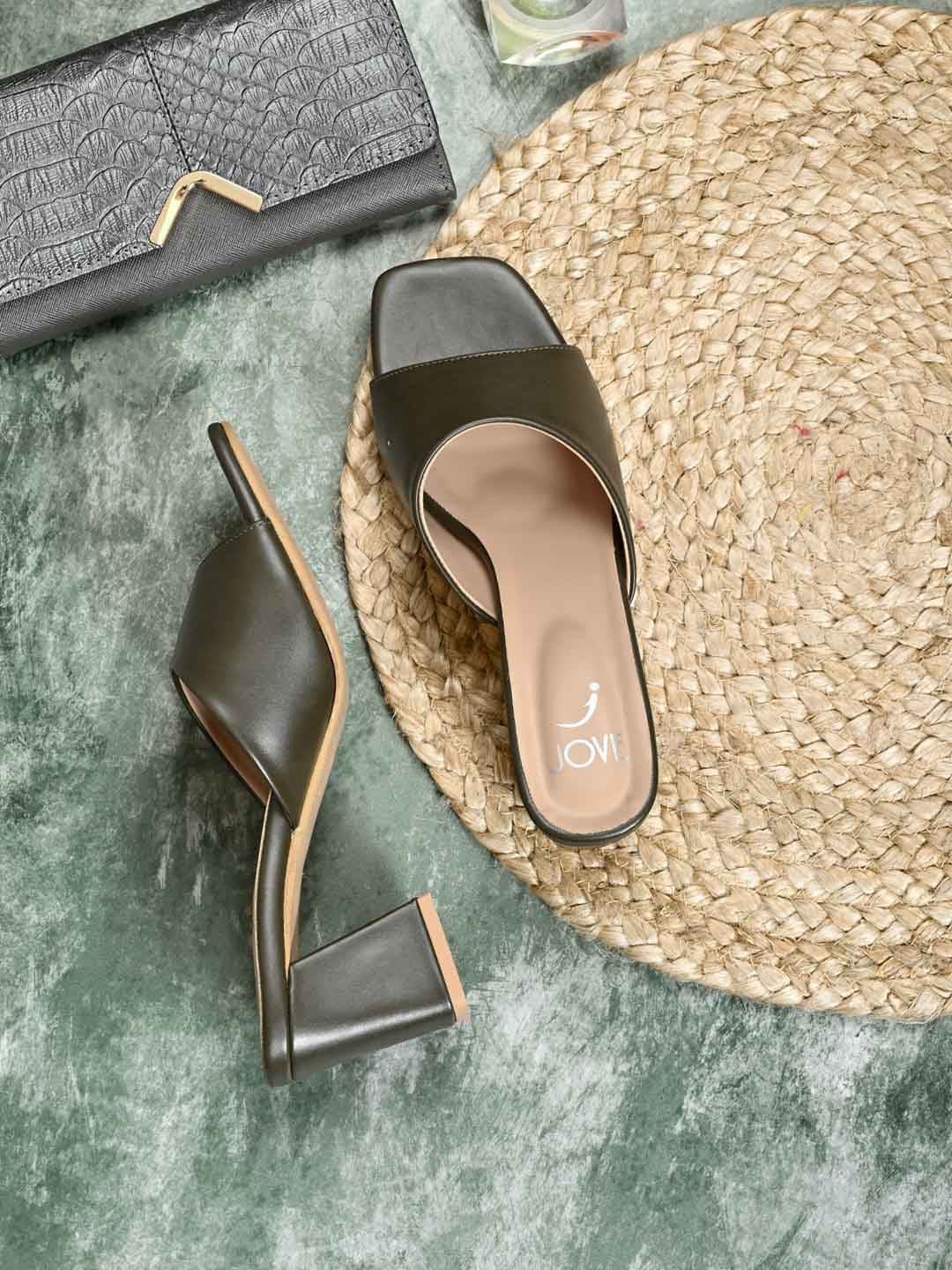 

Jove Olive Green Block Heels
