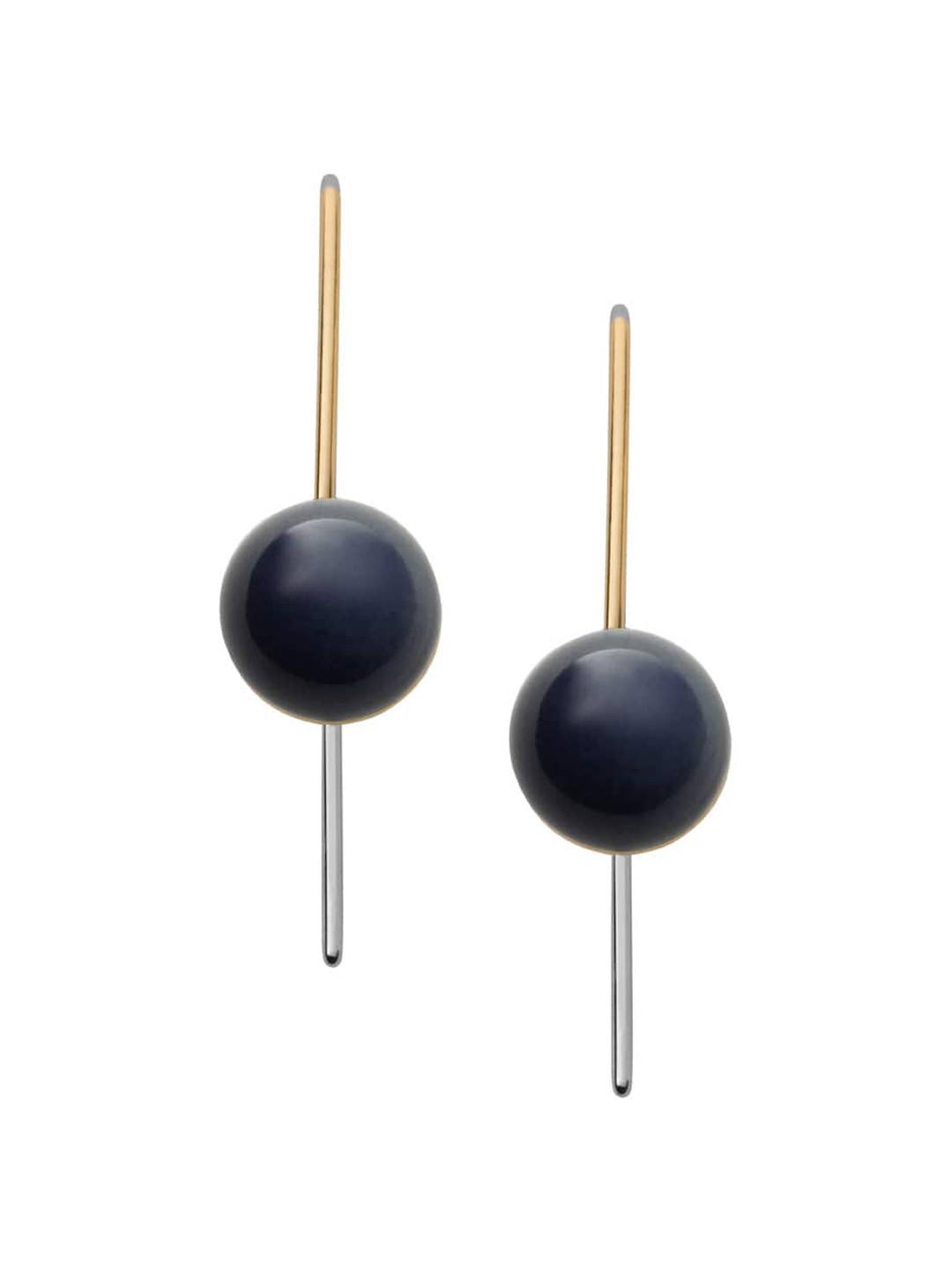 

SKAGEN Gold-Plated & Black Circular Drop Earrings