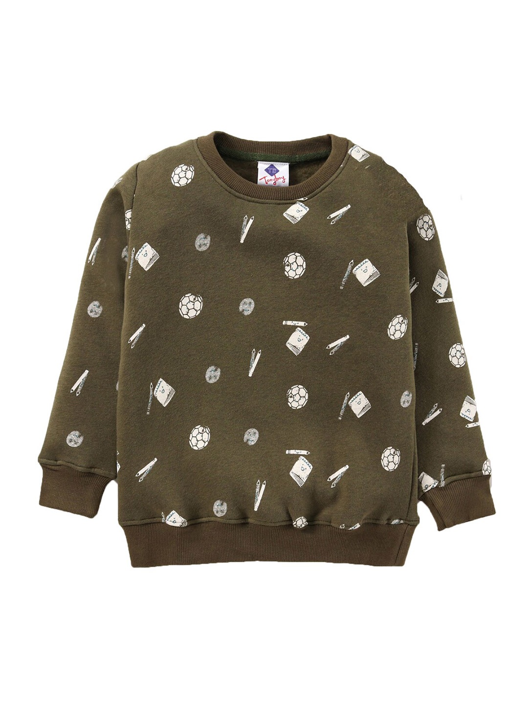 

TONYBOY Boys Khaki Printed Cotton Sweatshirt