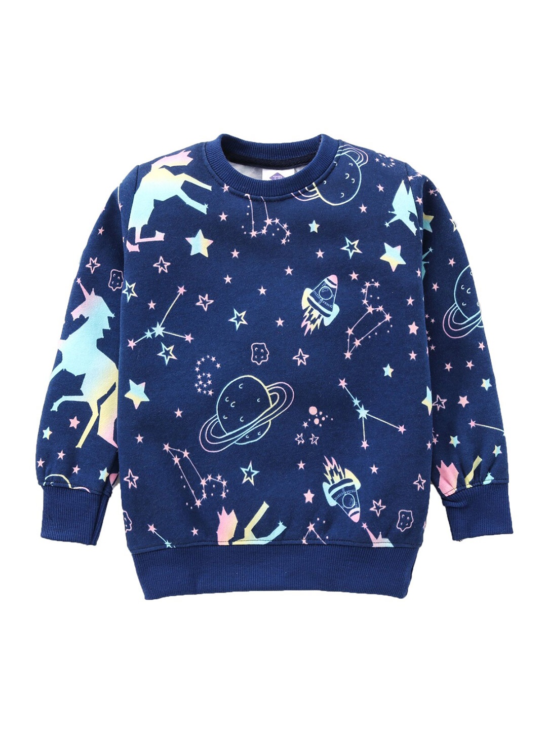 

TONYBOY Boys Navy Blue Printed Cotton Sweatshirt