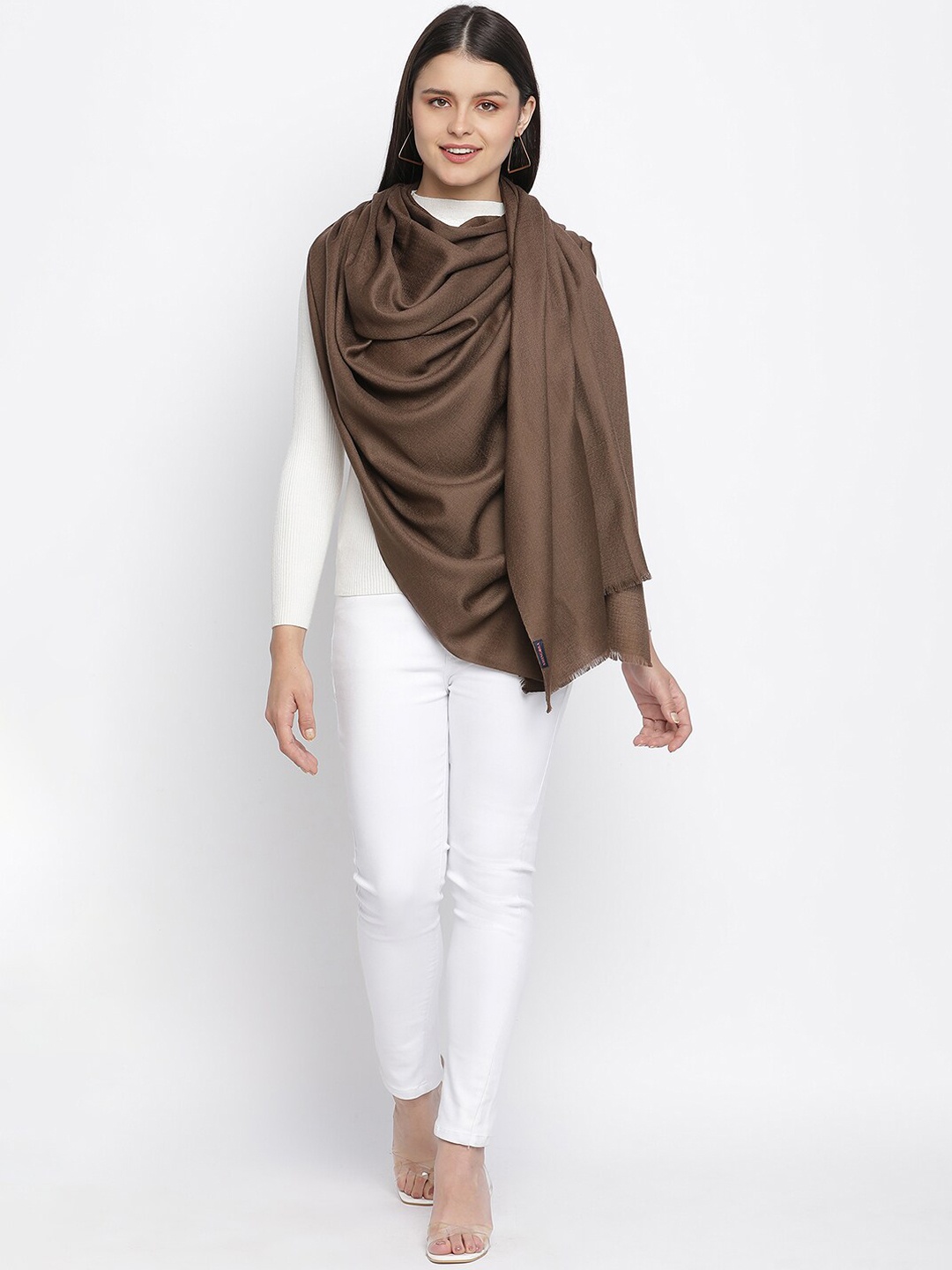 

SHINGORA Women Brown Woven-Design Woolen Shawl