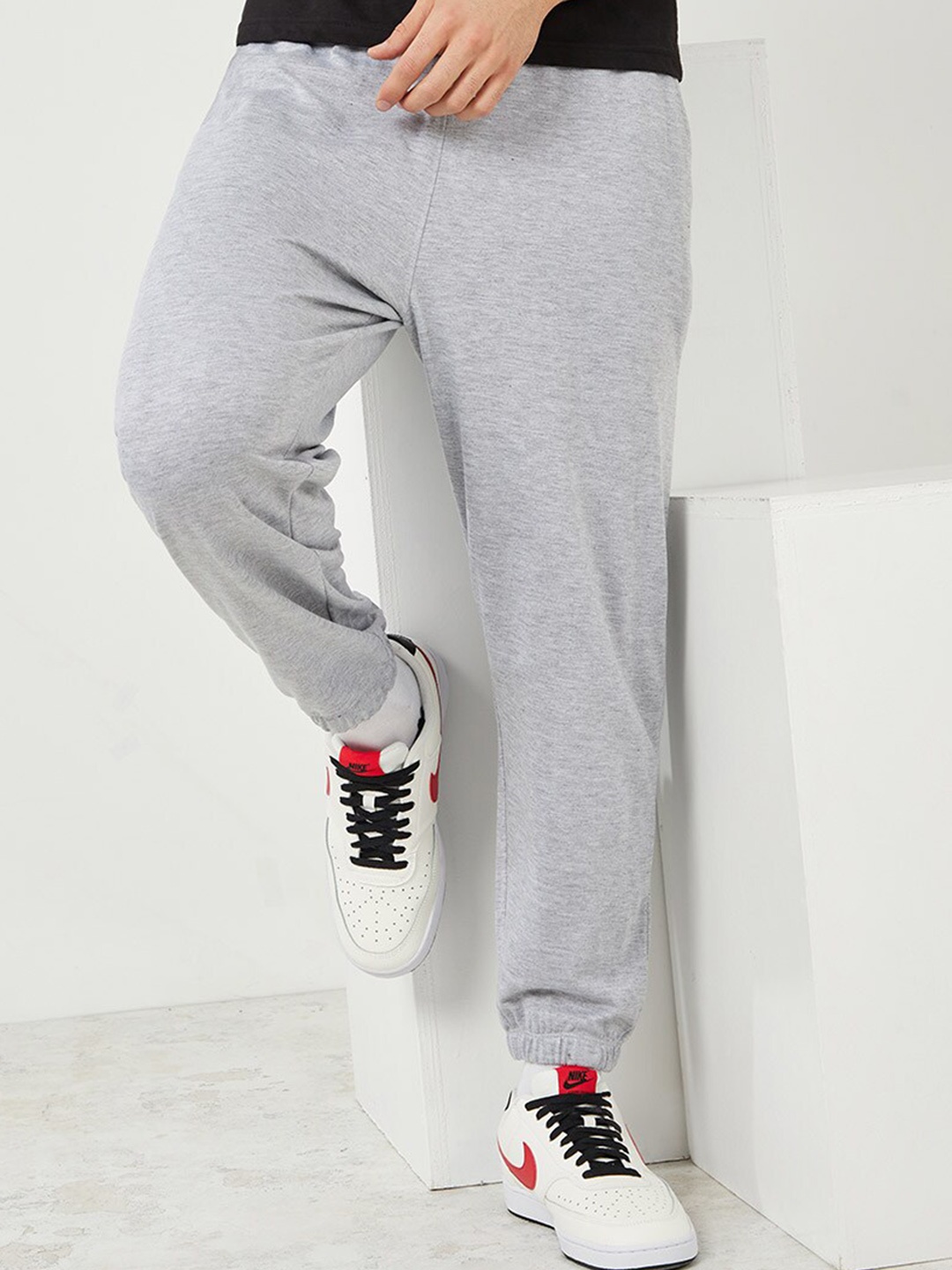 

Styli Men Cotton Oversized Joggers, Grey