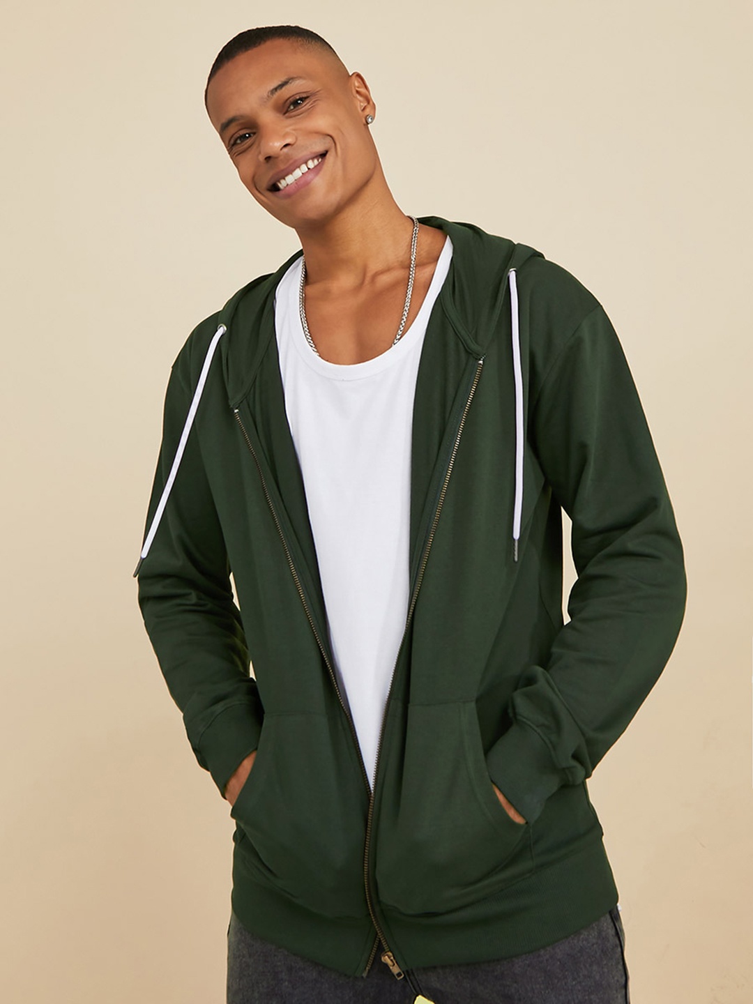 

Styli Pure Cotton Hooded Sweatshirt, Navy blue