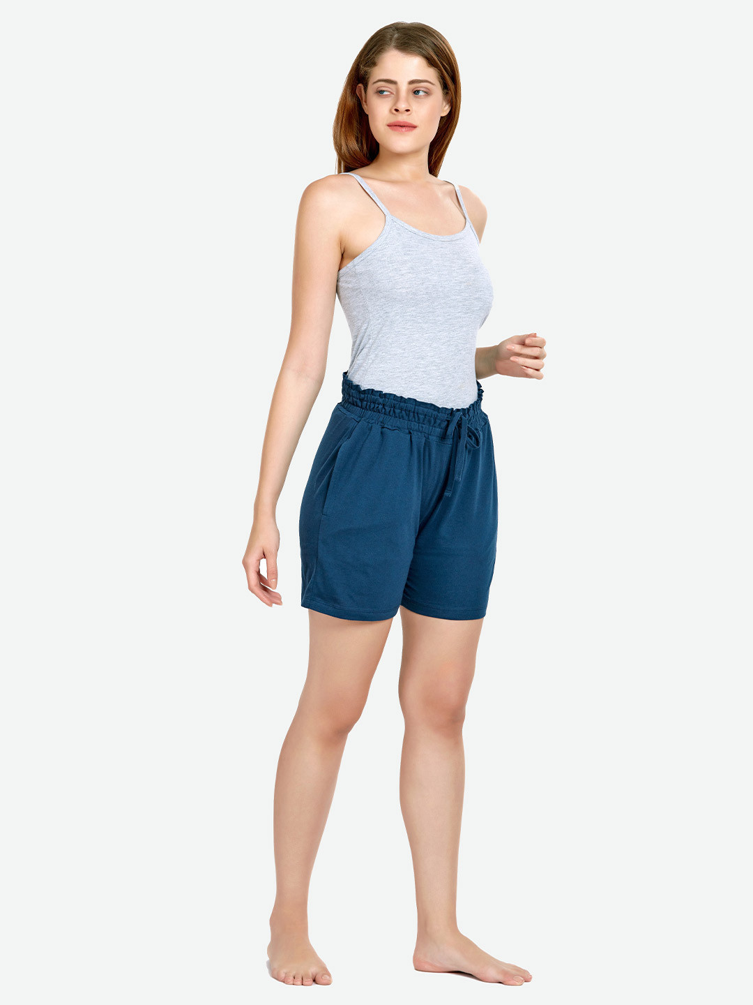 

MAYSIXTY Women Blue Slim Fit Cotton Shorts