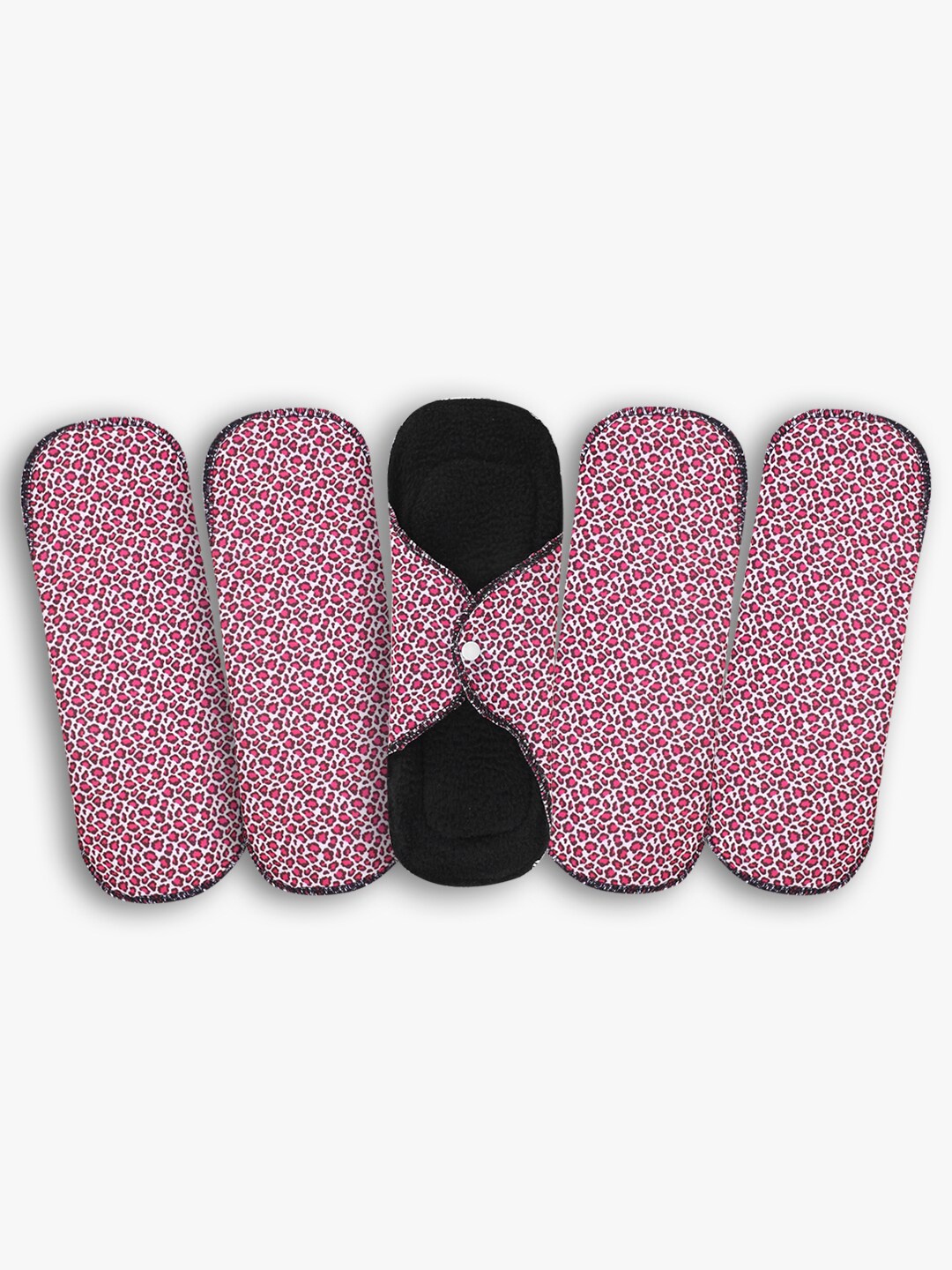 

CareDone Set of 5 Ultra Thin Rash Free Reusable Sanitary Cloth Pads, Pink