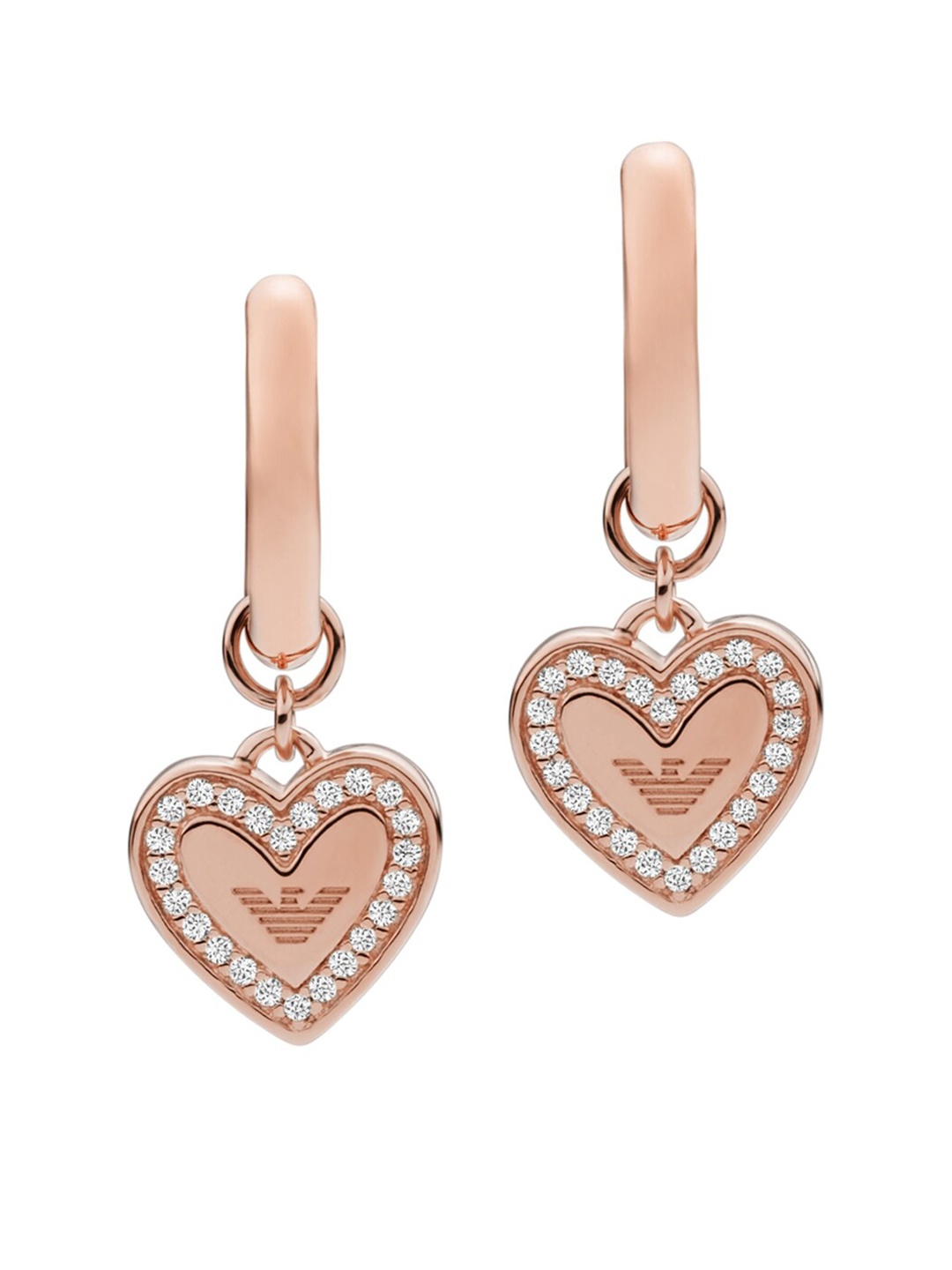 

Emporio Armani Rose Gold & White Heart Shaped Drop Earrings