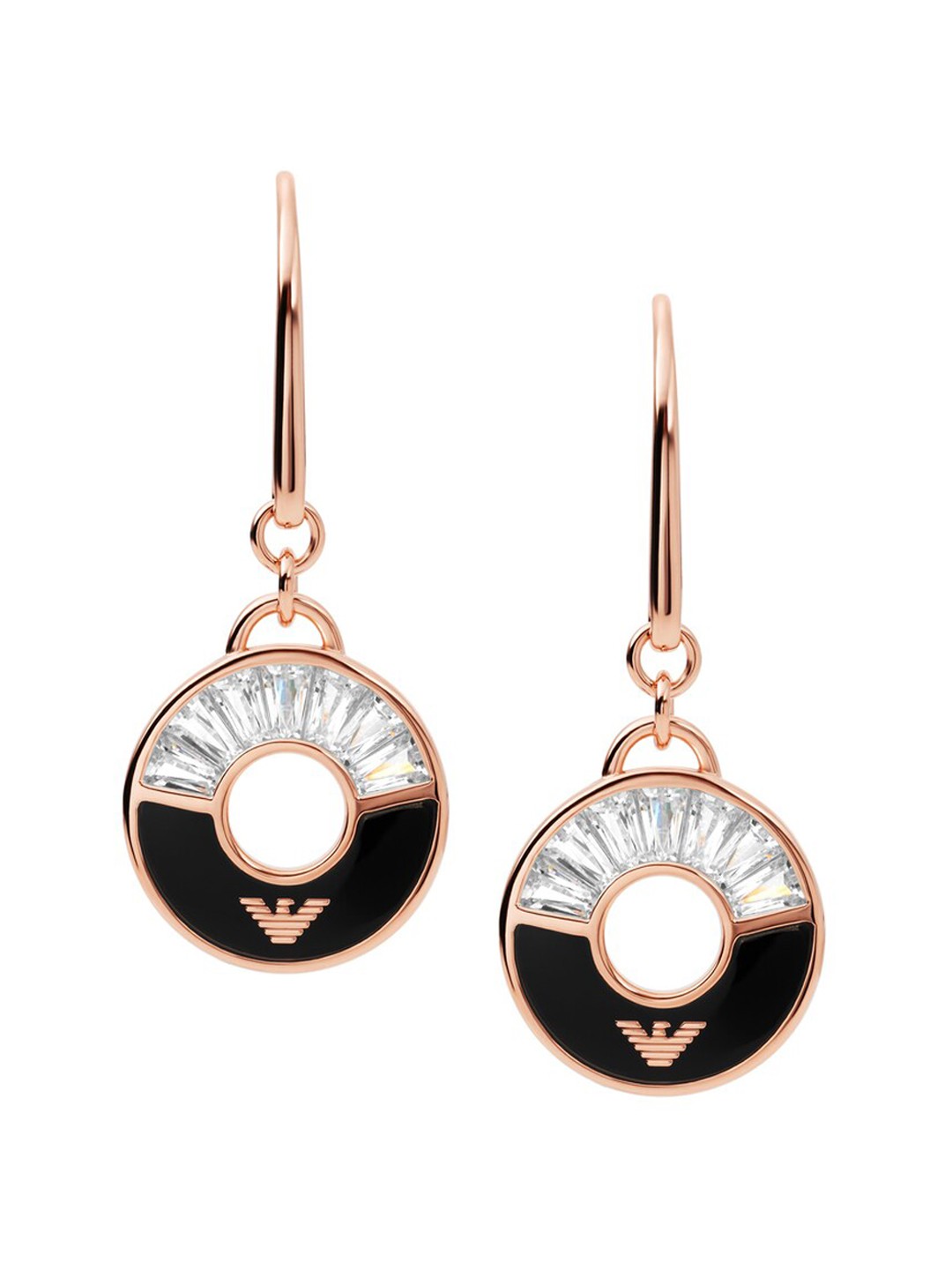 

Emporio Armani Rose Gold & Black Circular Drop Earrings
