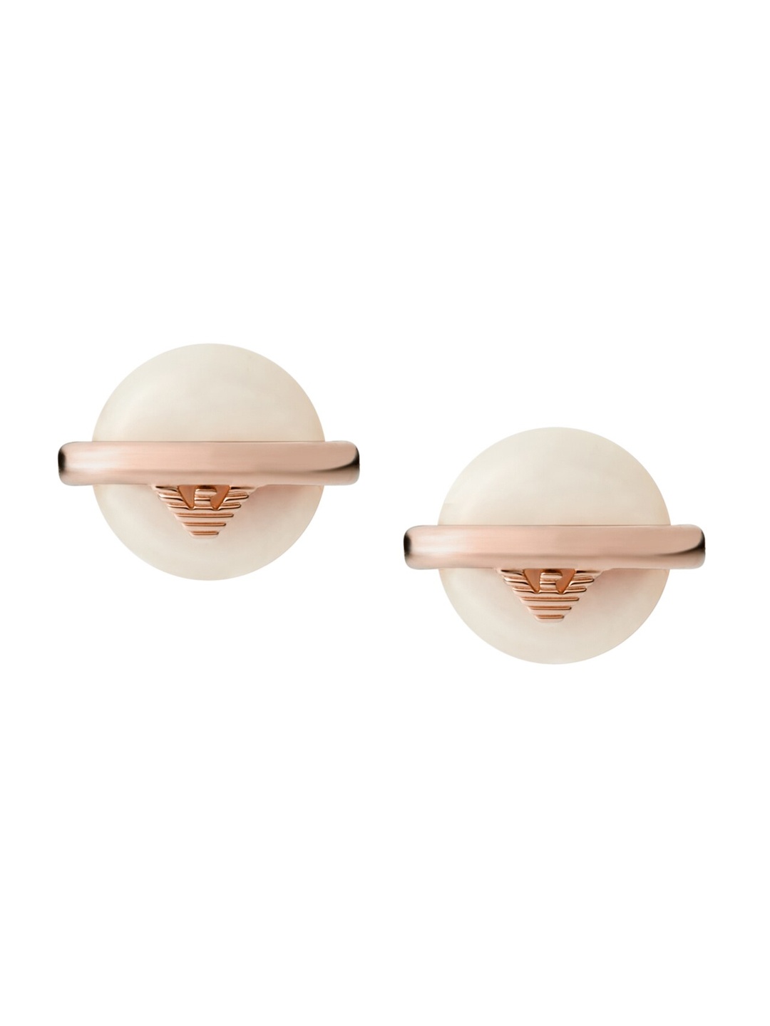 

Emporio Armani Off White & Rose Gold Circular Studs Earrings