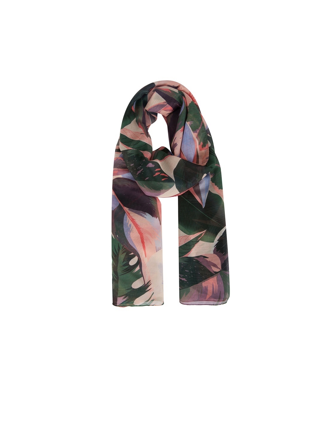 

DeFacto Women Green & Purple Tropical Printed Shawl