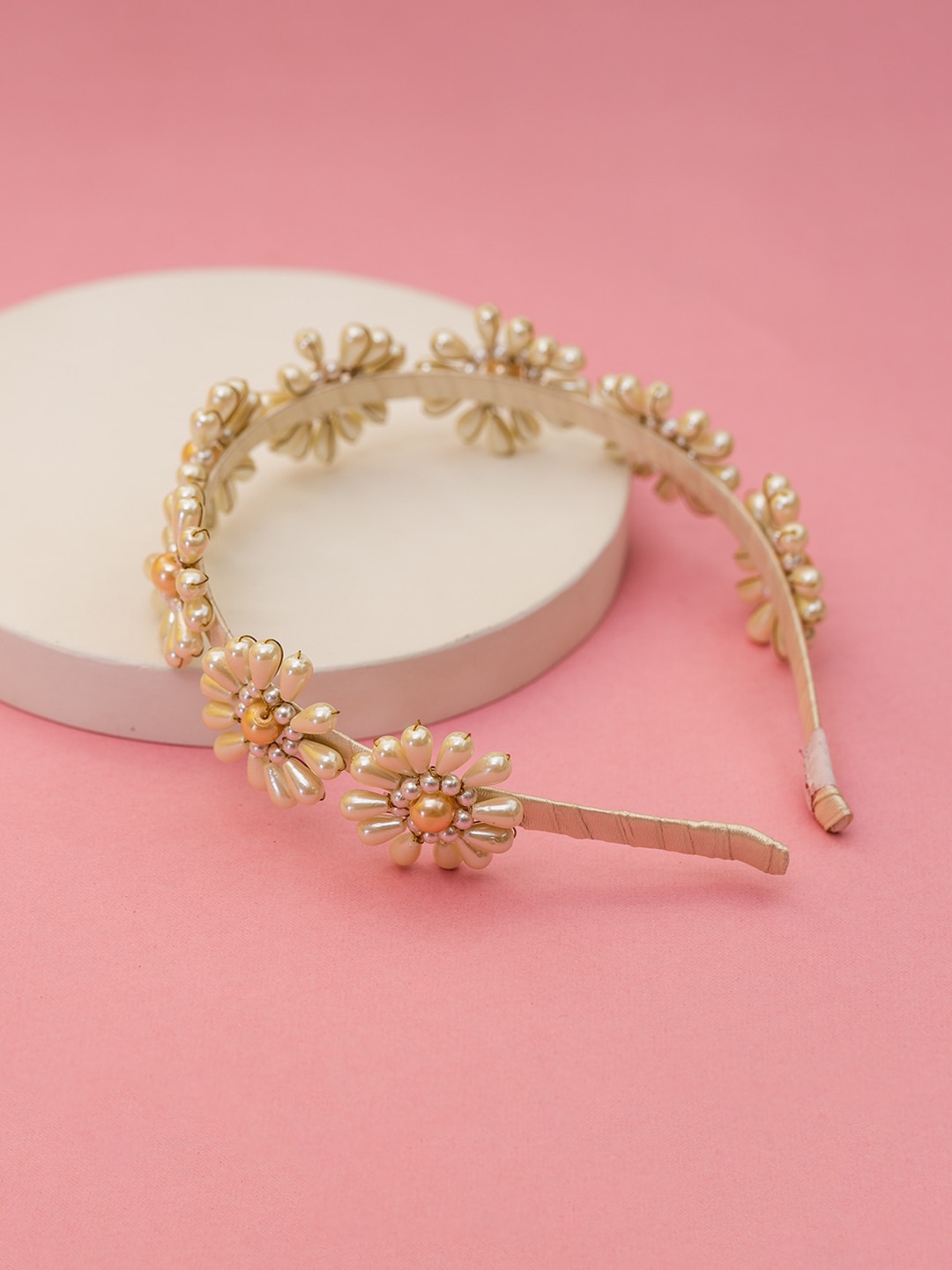 

Choko Girls White & Gold-Toned Beaded Hairband