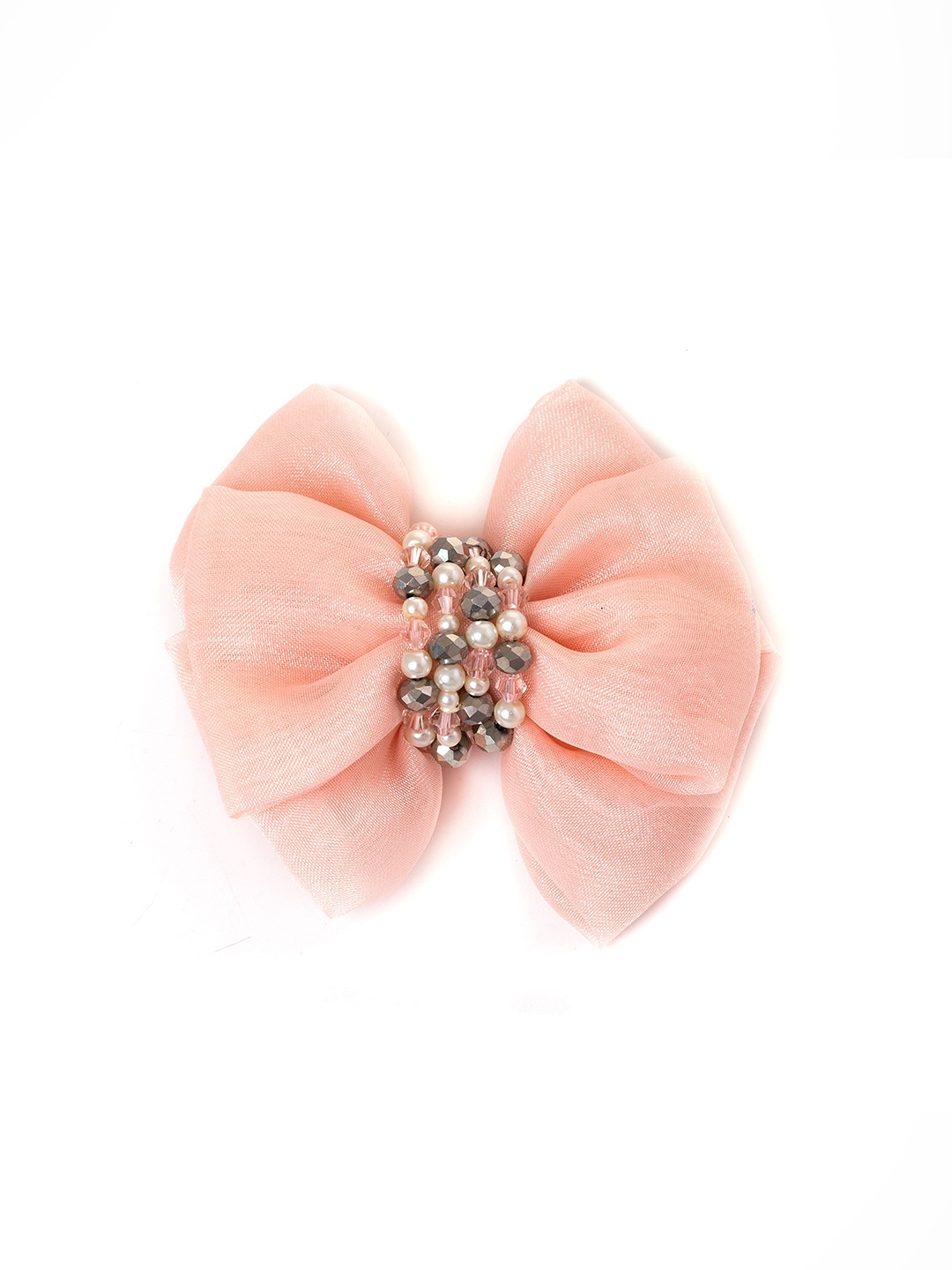 

Choko Girls Peach-Coloured Embellished Alligator Hair Clip