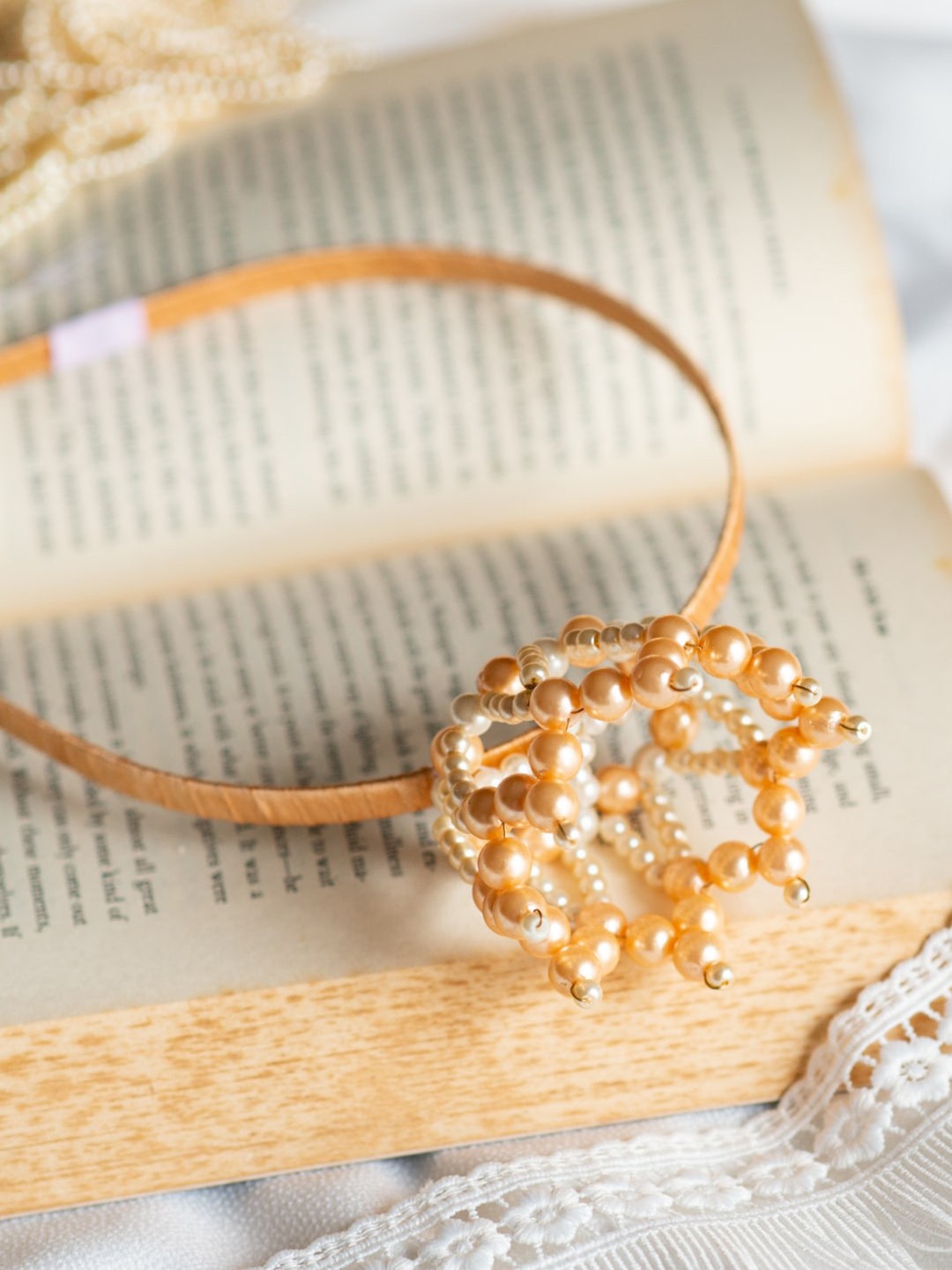 

Choko Girls Orange Crown Beaded Hairband