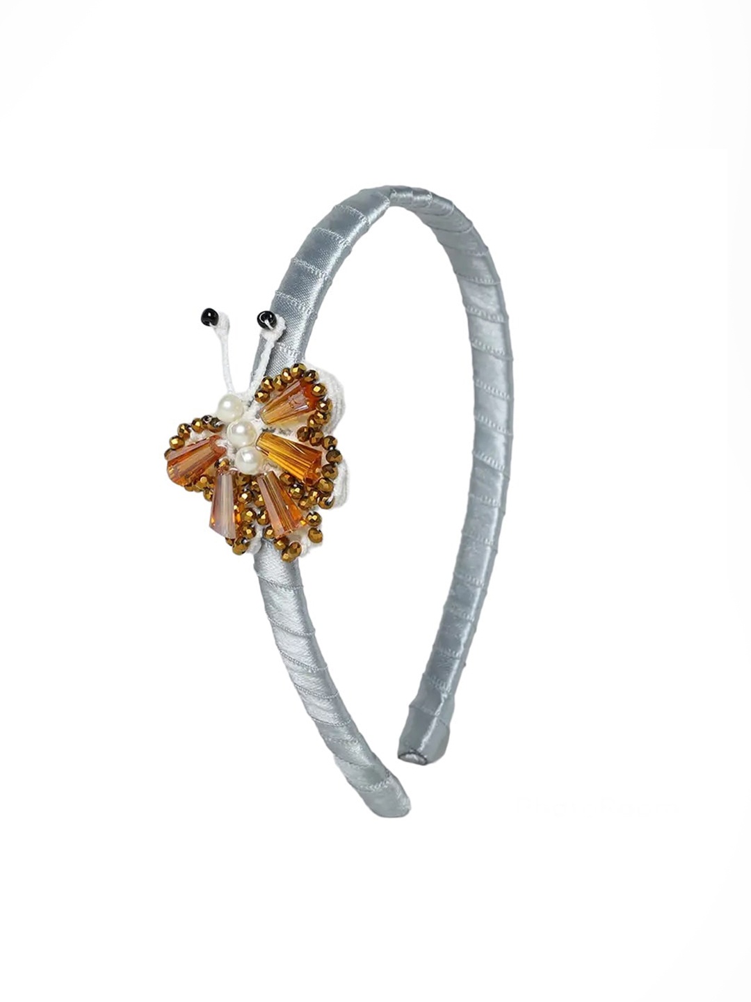 

Choko Girls White & Brown Butterfly Embellished Hairband