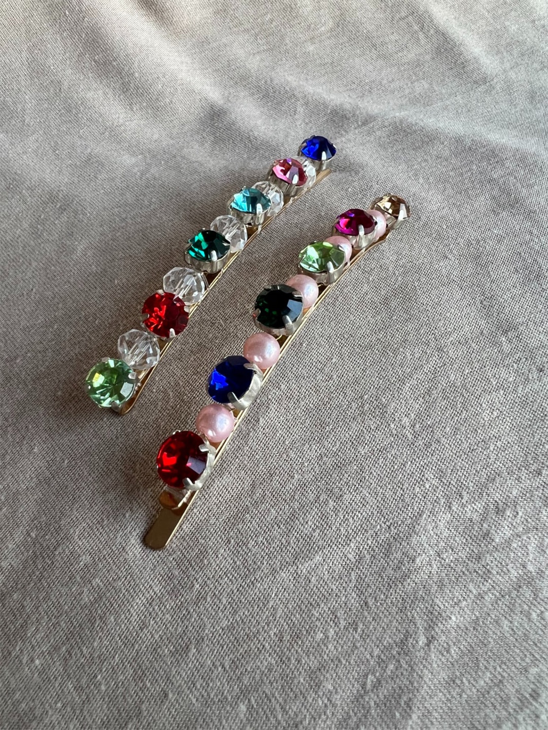 

Choko Girls Gold-Toned & Blue Set of 2 Embellished Alligator Hair Clip