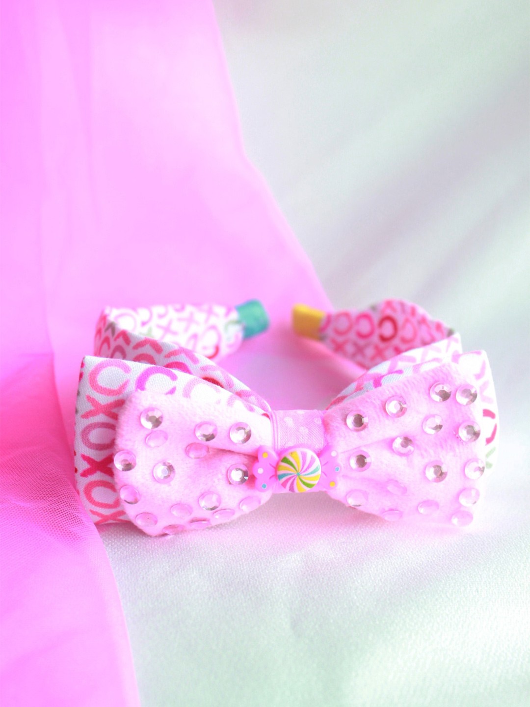 

Choko Girls Pink & White Embellished Hairband