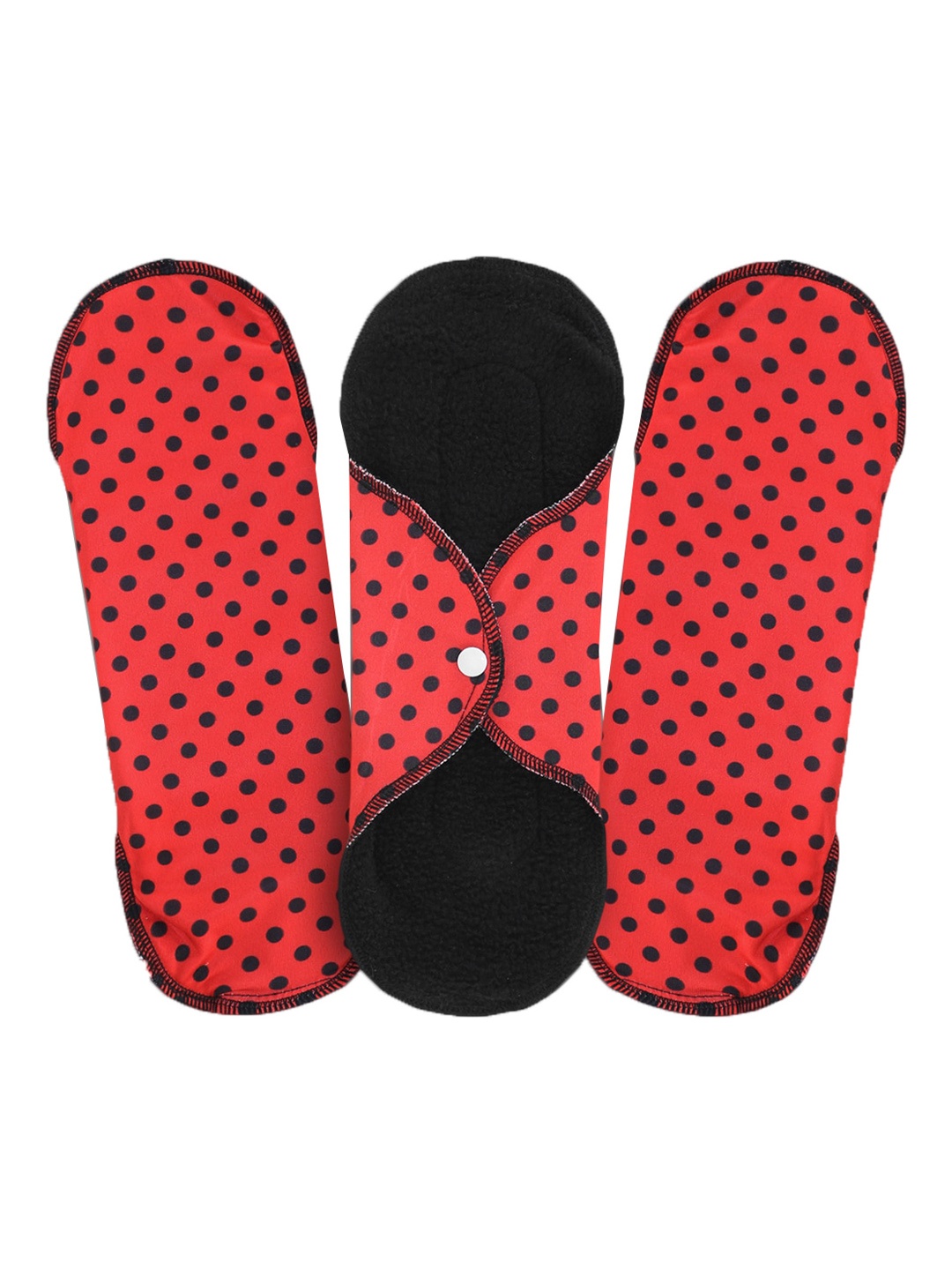 

CareDone Set of 3 Ultra Thin 4-Layered XL Rash Free Reusable Sanitary Cloth Pads - Red