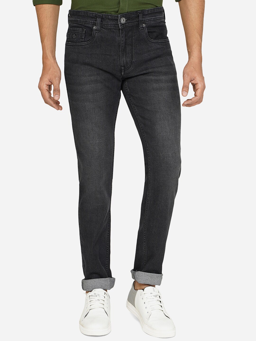 

Greenfibre Men Grey Slim Fit Cotton Heavy Fade Jeans