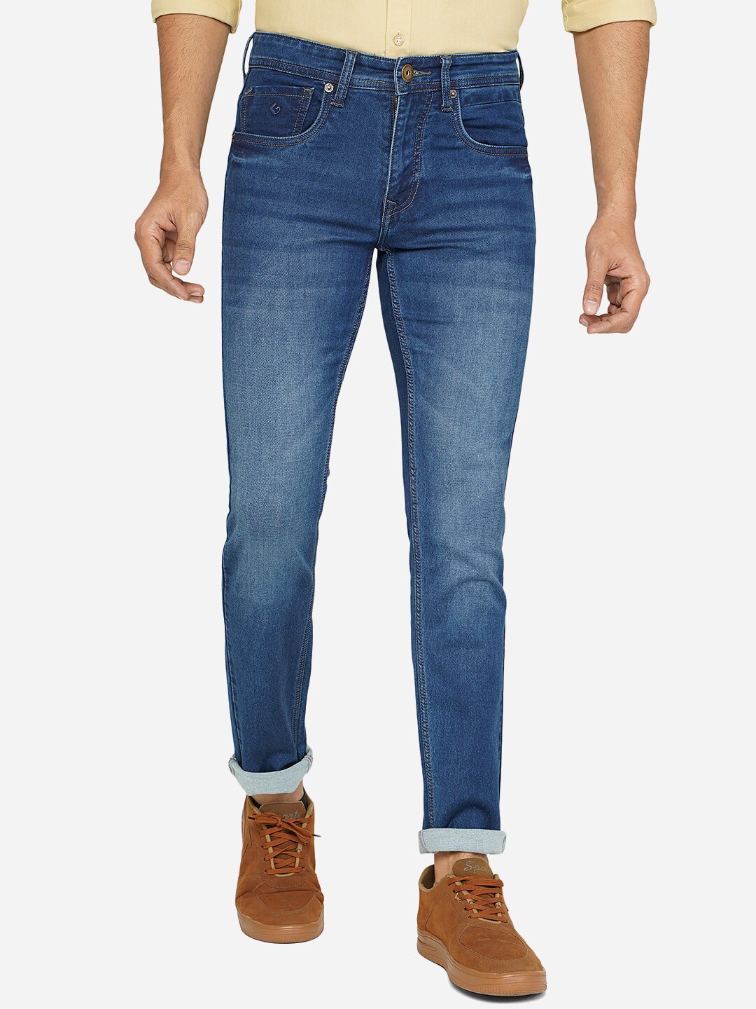 

Greenfibre Men Blue Slim Fit Cotton Heavy Fade Jeans